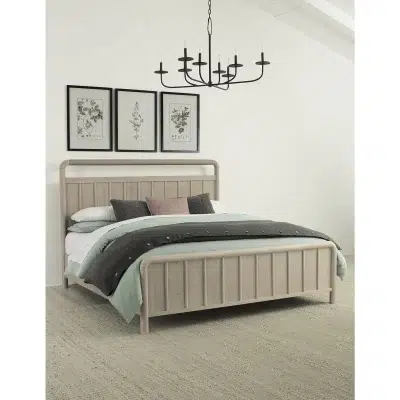 Camden Shiplap Oak Wood Platform Bed