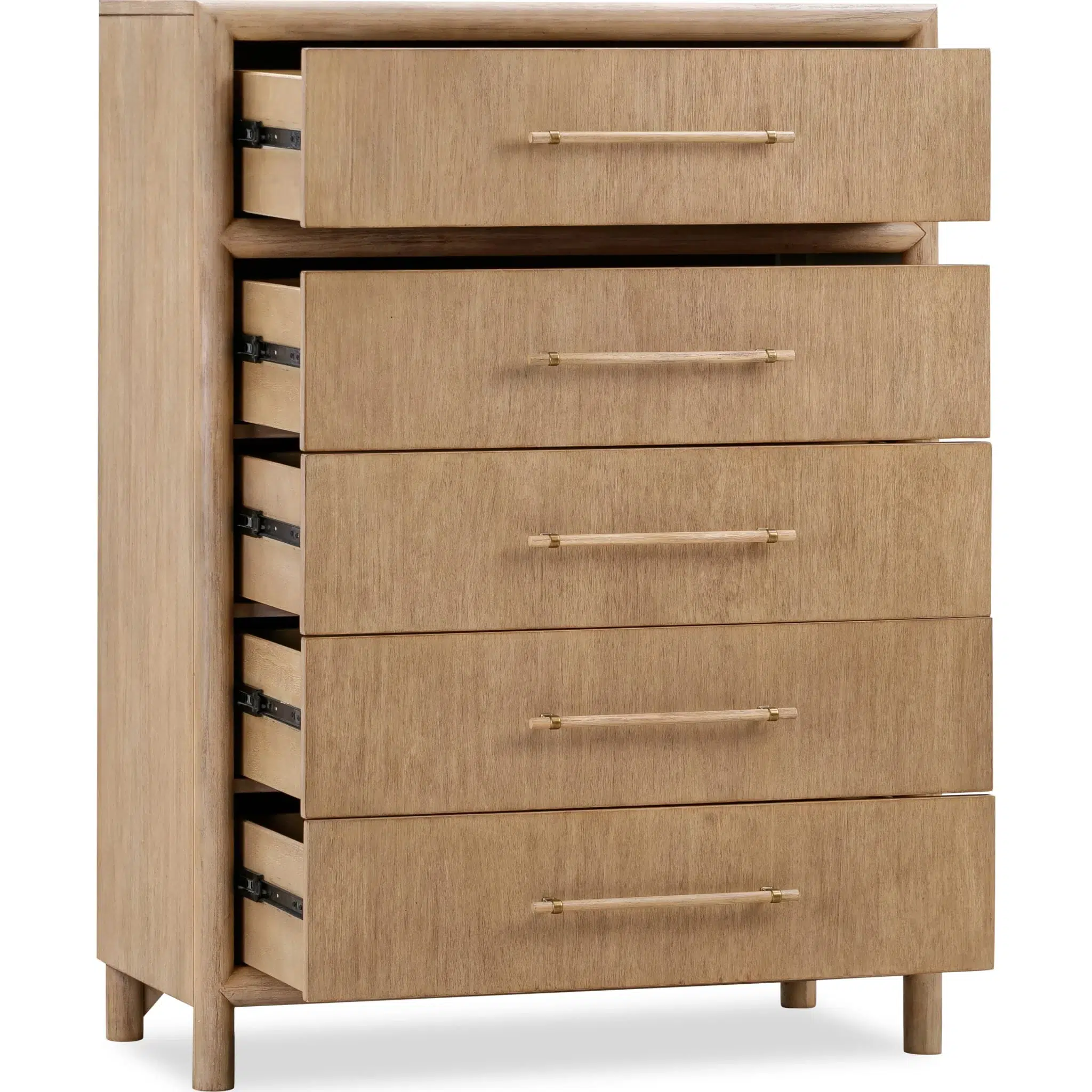 Dorsey Five Drawer Light Wood Chest - Image 4