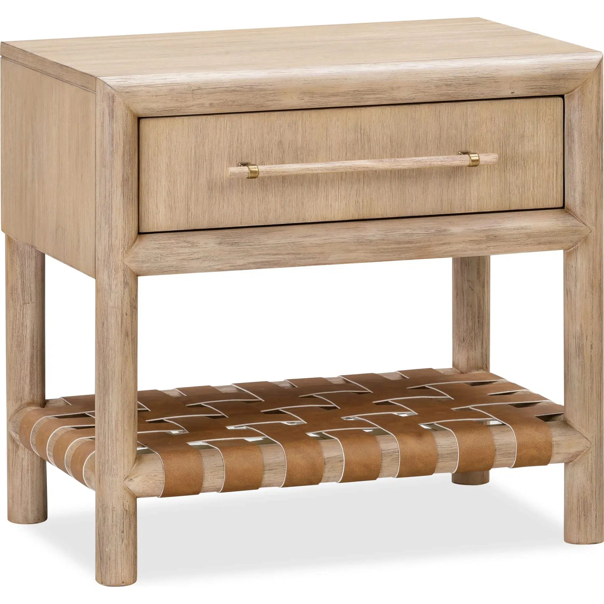 Dorsey One Drawer USB Charging Light Wood Nightstand - Image 2