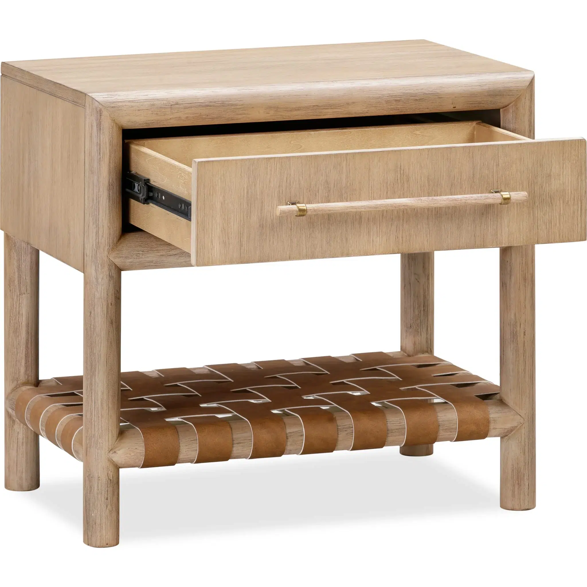 Dorsey One Drawer USB Charging Light Wood Nightstand - Image 5