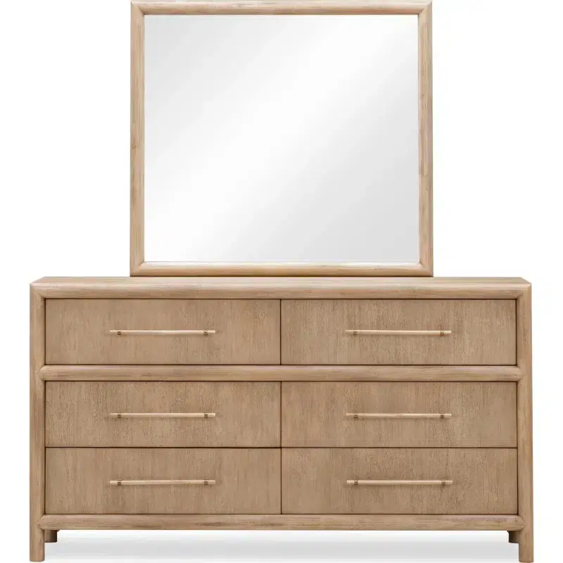 Dorsey Six Drawer Light Wood Dresser