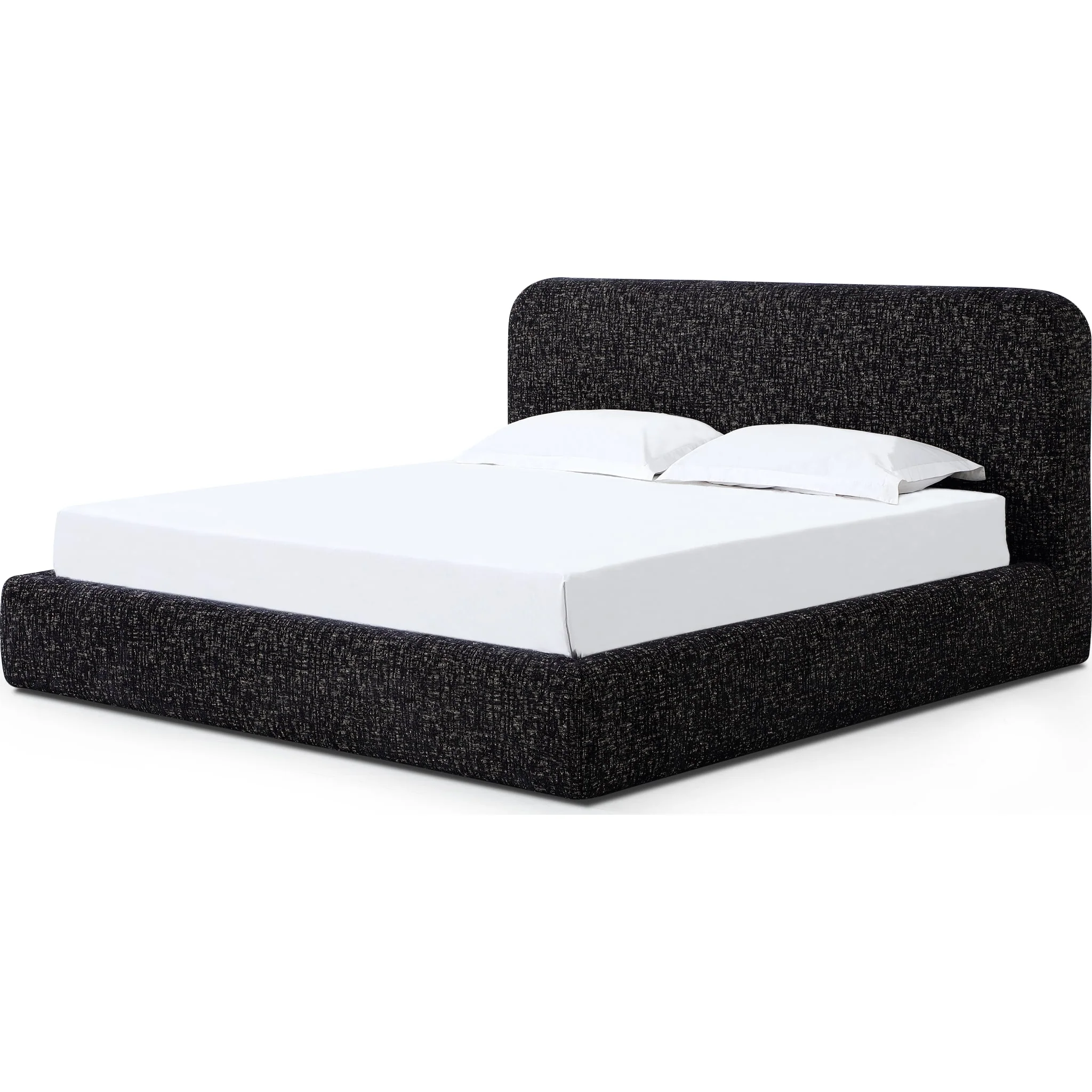 Elora Upholstered Platform Bed in Moonlight Gray Chenille Queen / King - Image 2