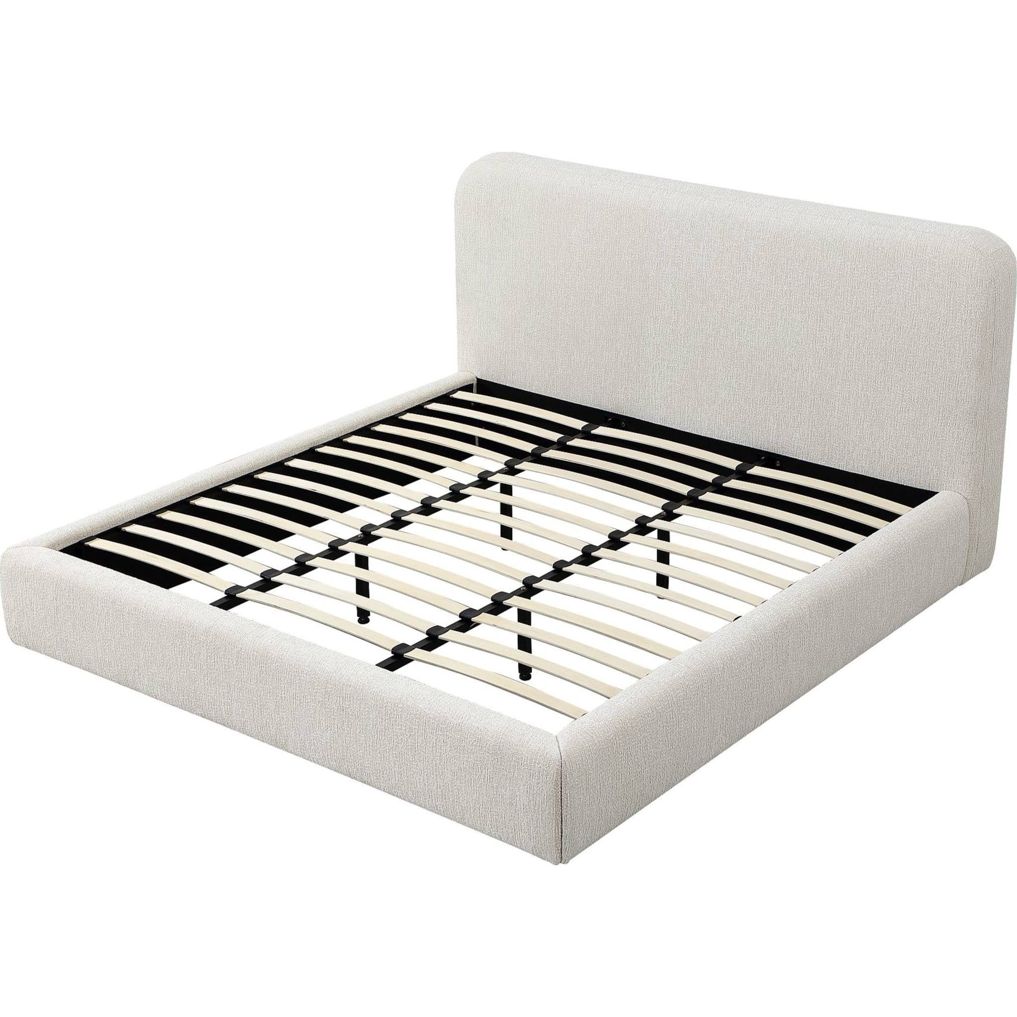 Elora Off White Chenille Upholstered Bed - Image 4