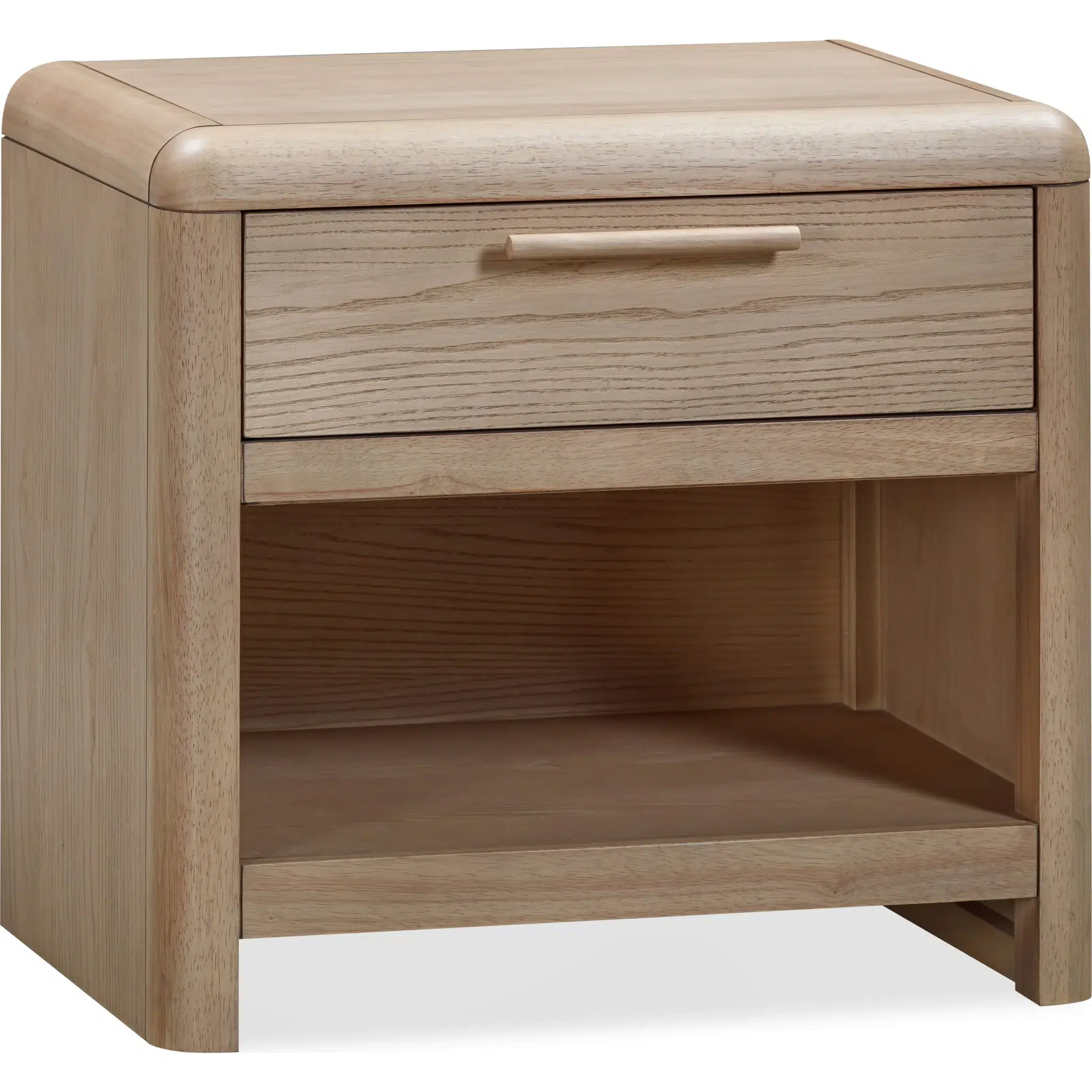 Furano One Drawer One Shelf Ash Wood Nightstand - Image 3