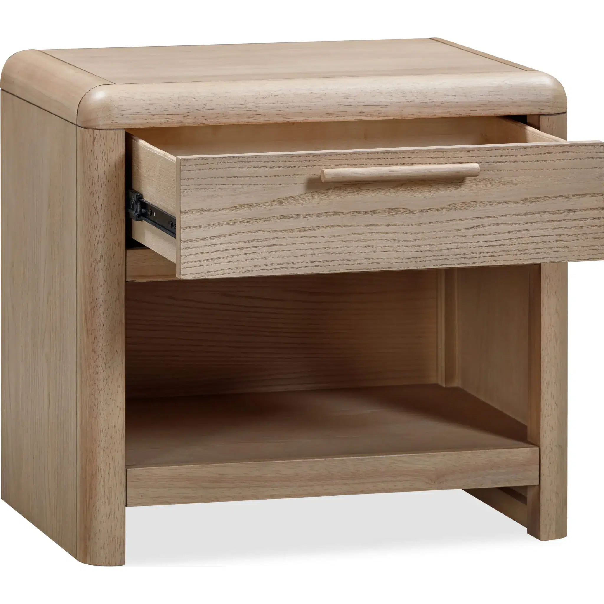Furano One Drawer One Shelf Ash Wood Nightstand - Image 4