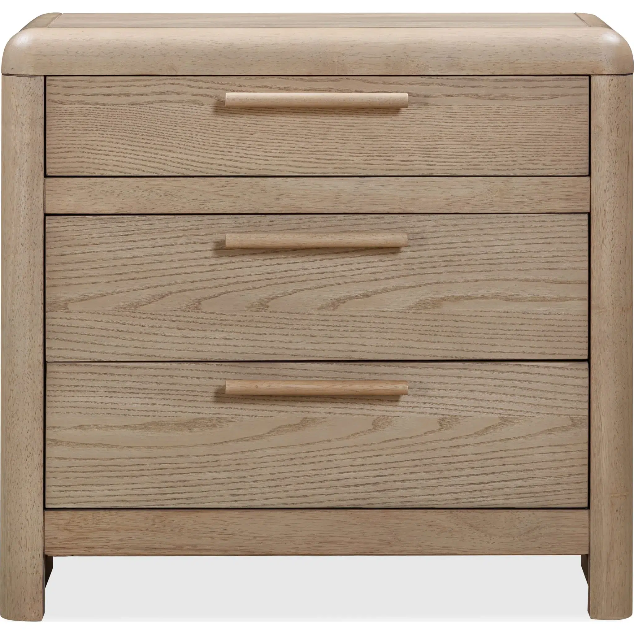Furano Three Drawer Ash Wood Nightstand - Image 2