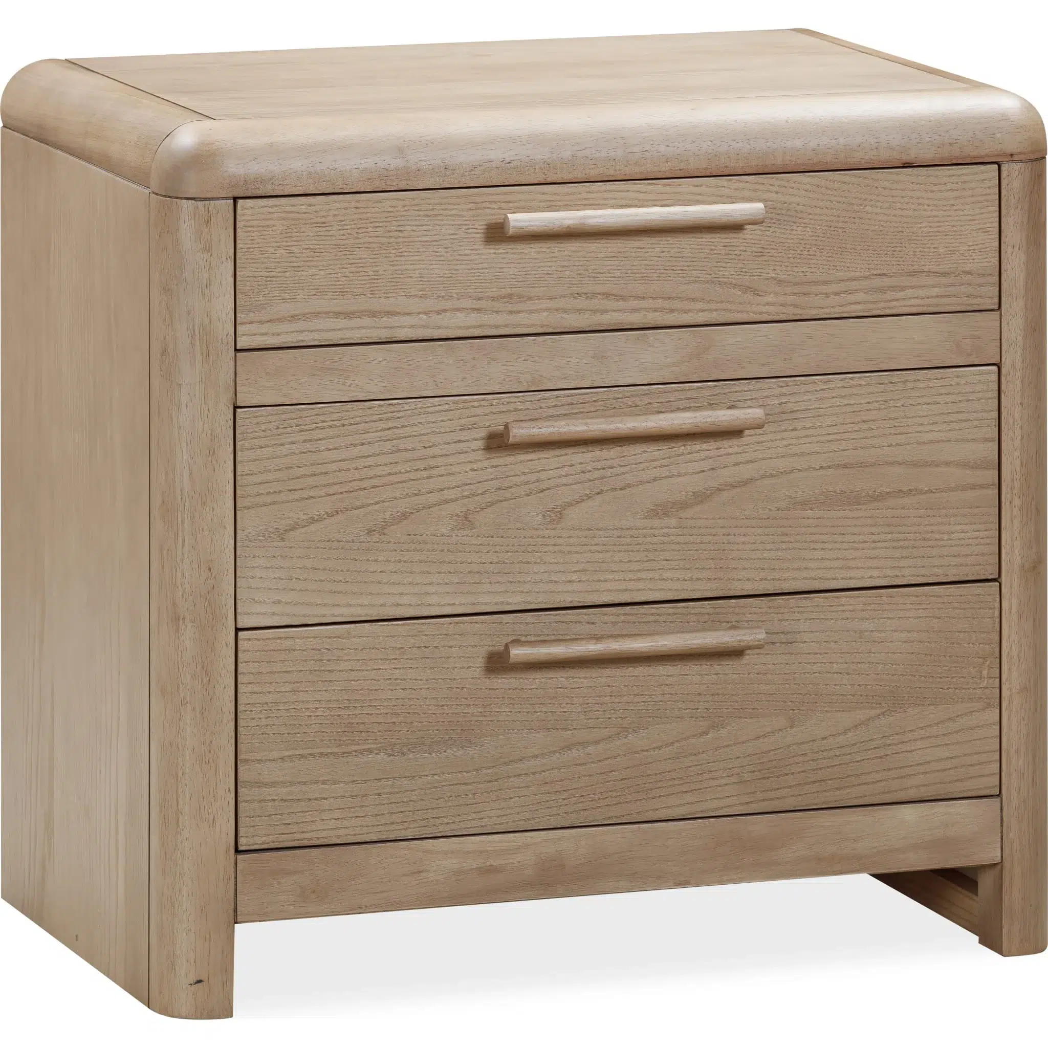 Furano Three Drawer Ash Wood Nightstand - Image 3