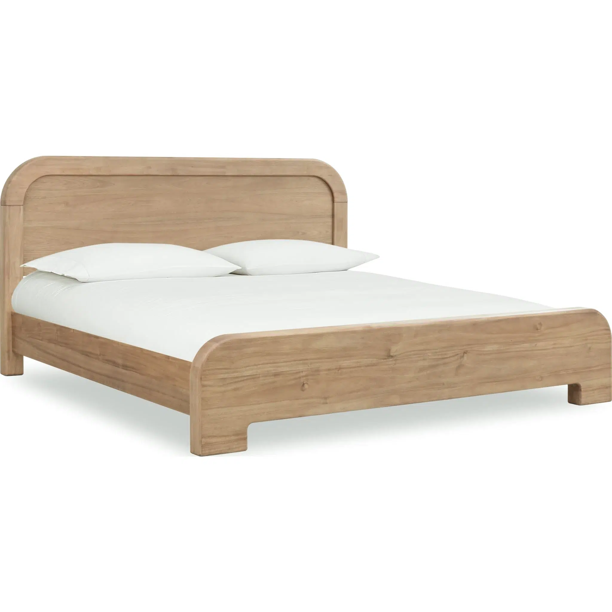 Kione Acacia Rounded Wood Platform Bed - Image 3