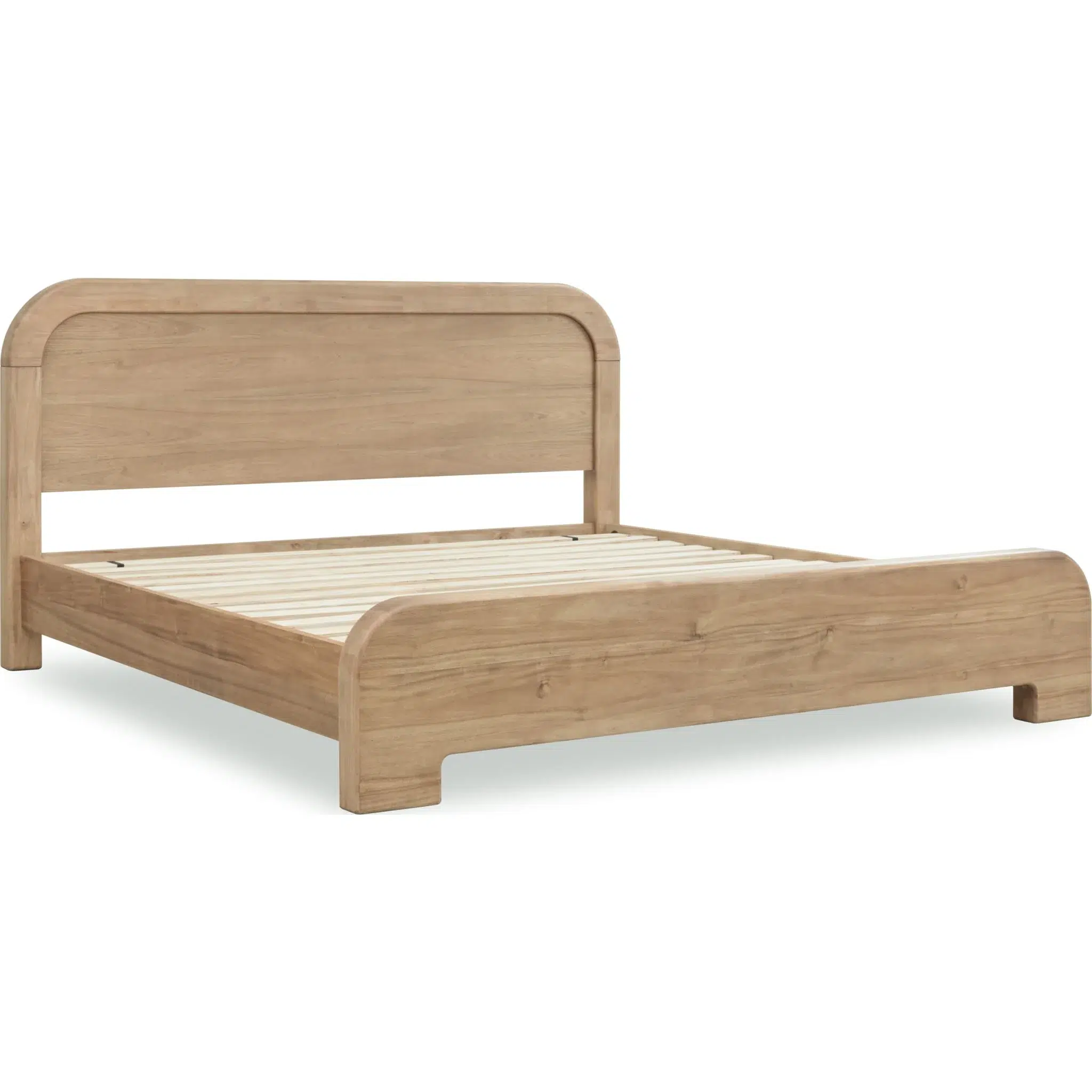 Kione Acacia Rounded Wood Platform Bed - Image 6