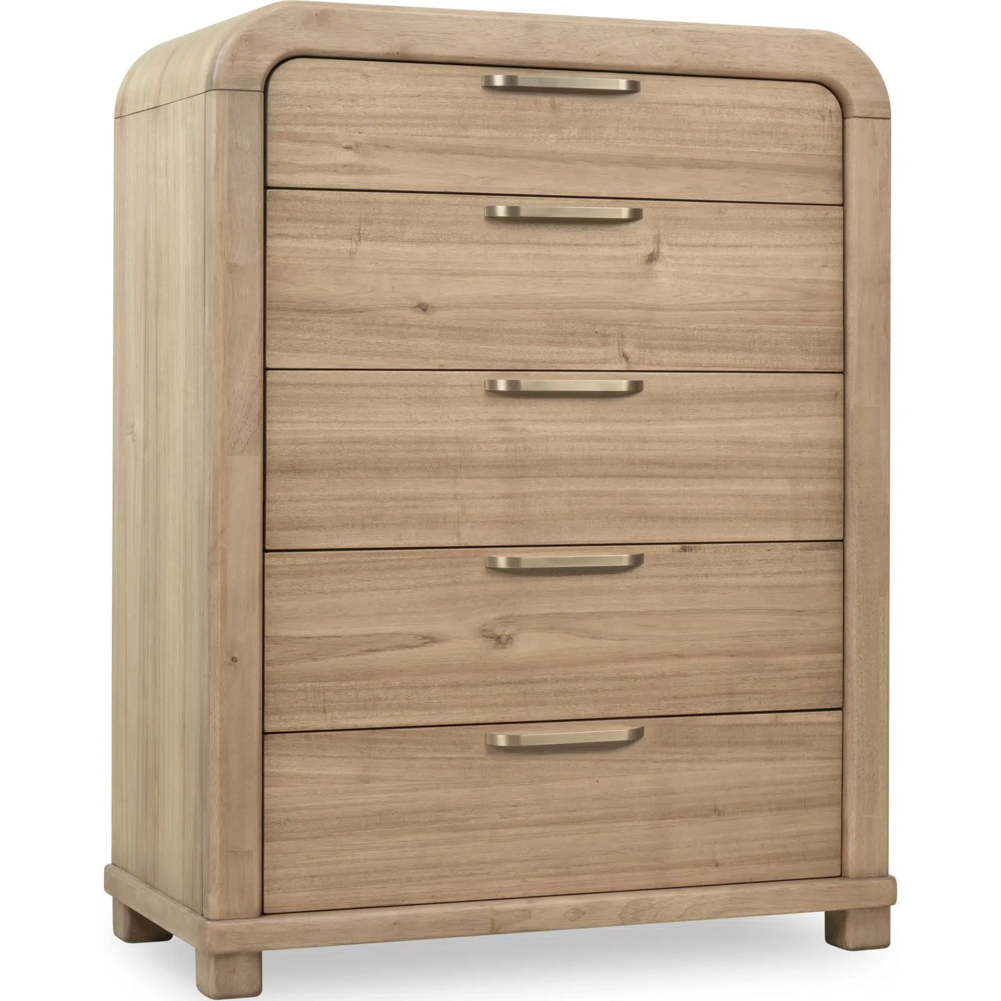 Kione Rounded Wood Chest with Brass Handles