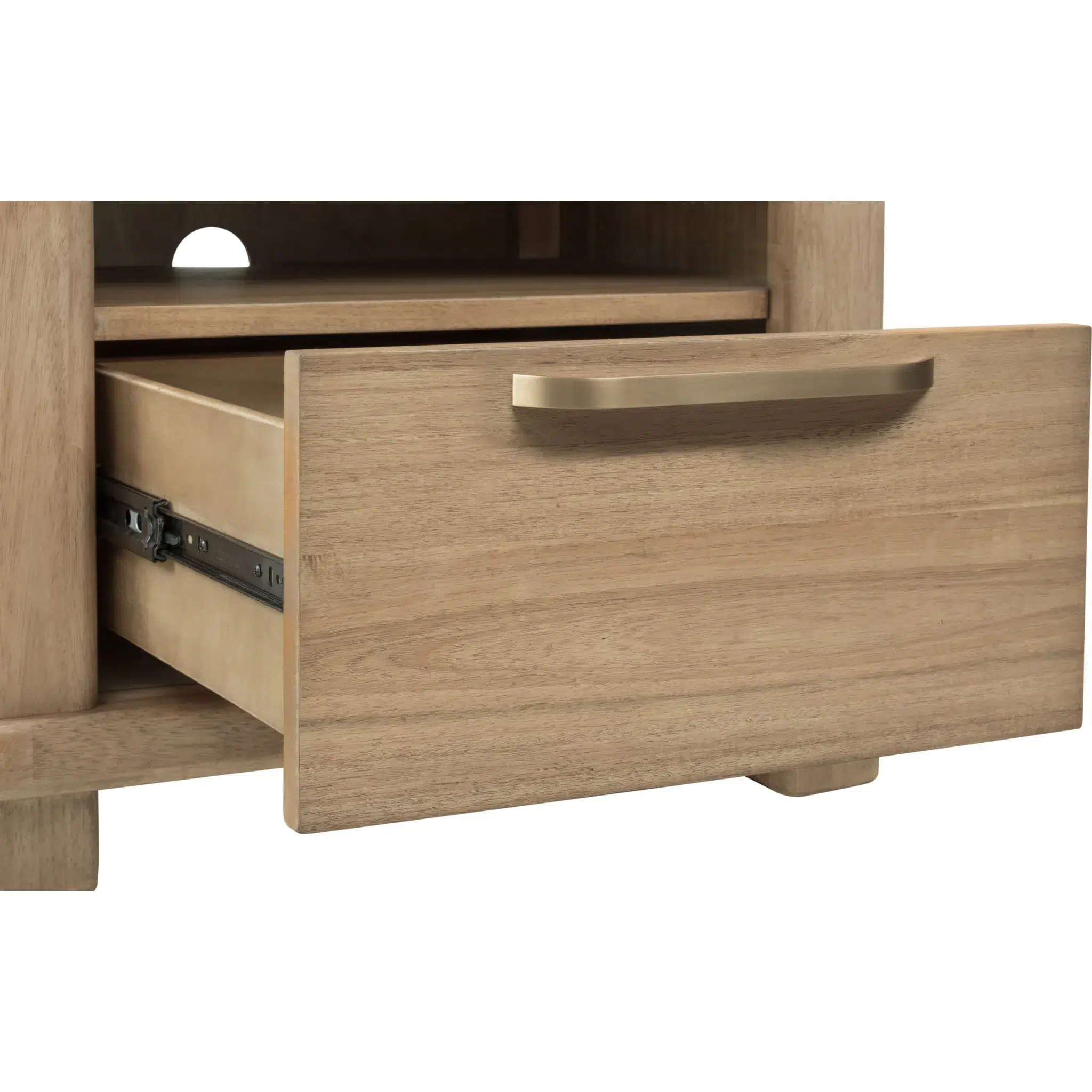 Kione Rounded Wood Nightstand with Brass Handles - Image 5