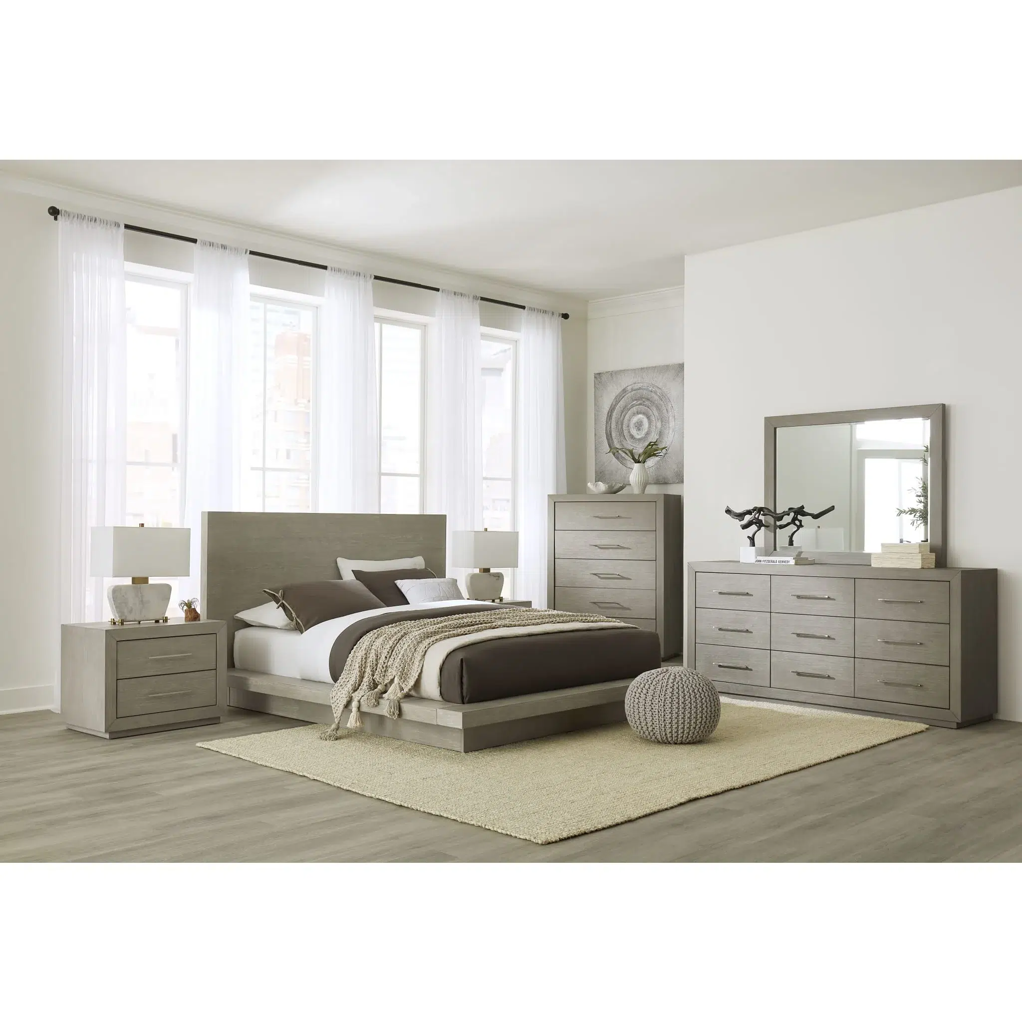 Melbourne Nine Drawer Gray Solid Wood Dresser - Image 3