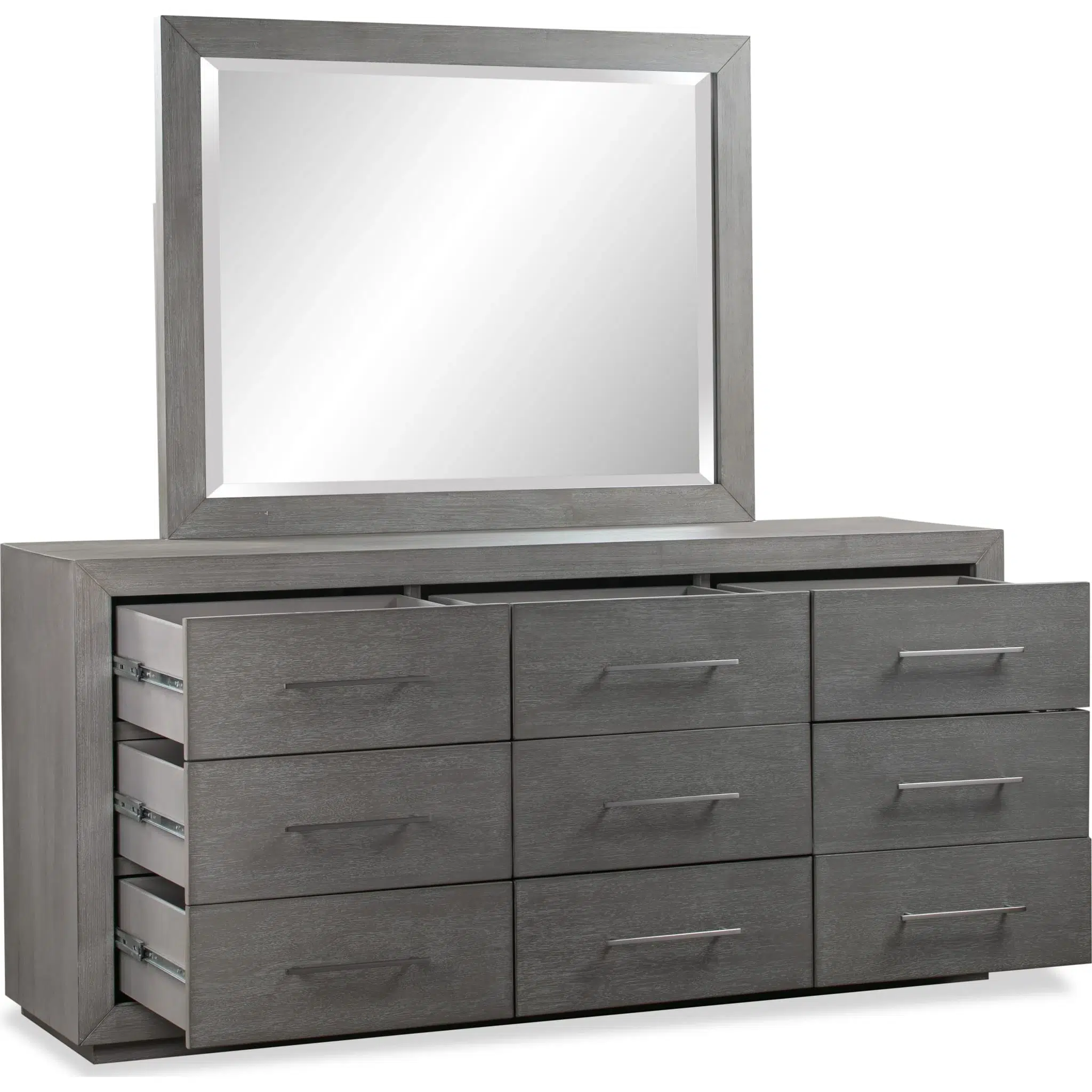 Melbourne Nine Drawer Gray Solid Wood Dresser - Image 8