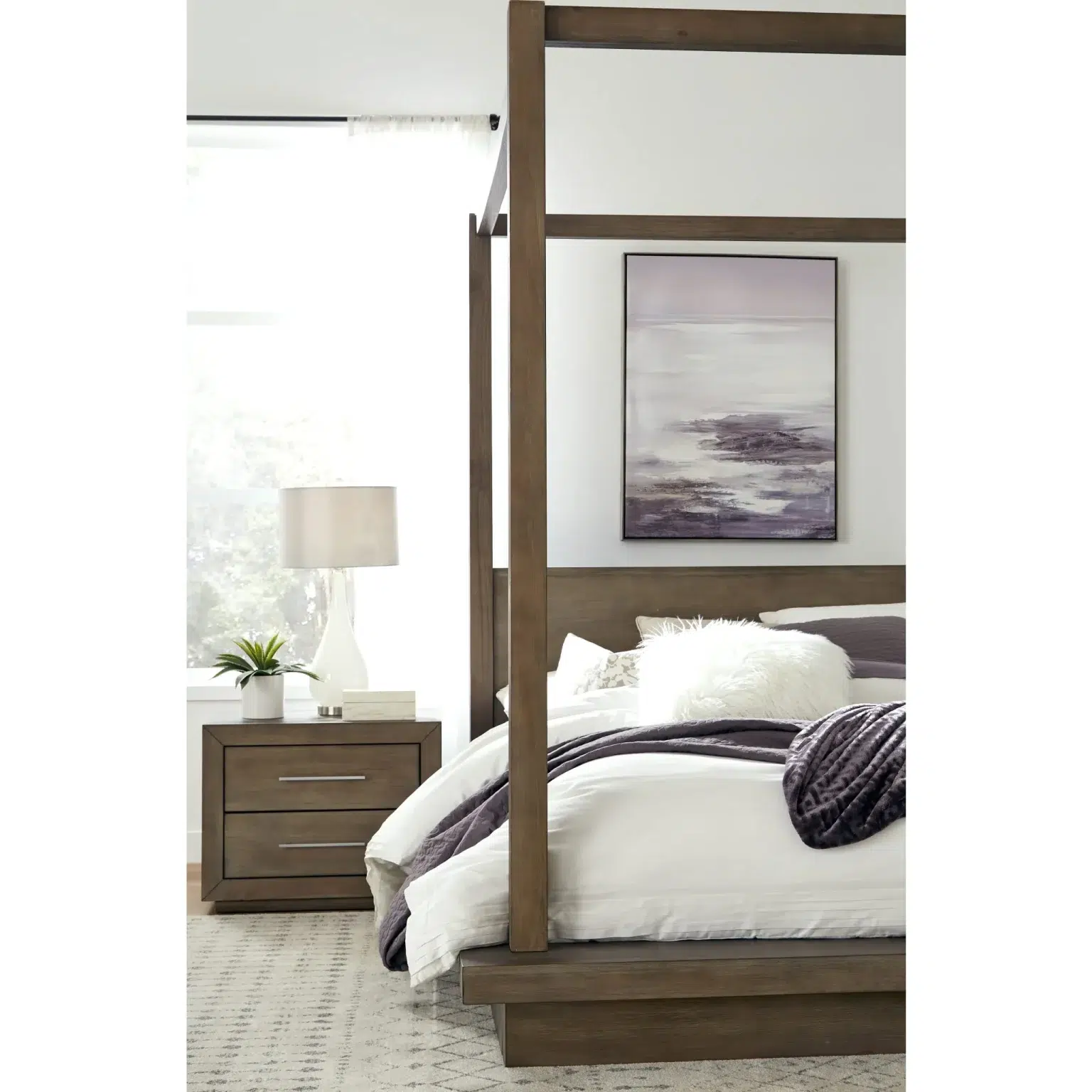 Melbourne Two Drawer Nightstand With USB in Dark Pine Wood