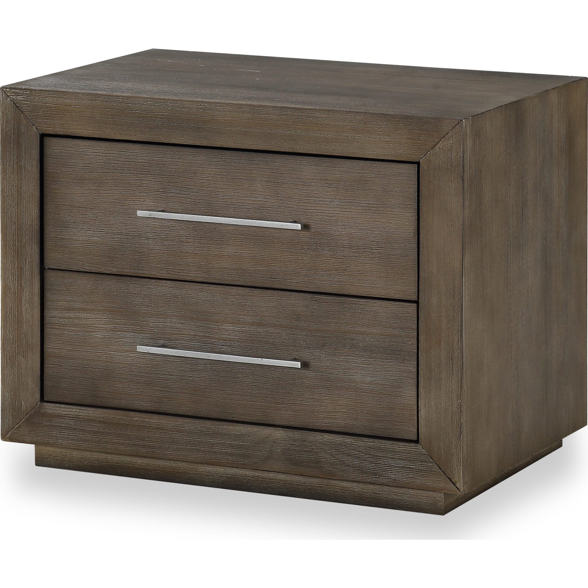 Melbourne Two Drawer Nightstand With USB in Dark Pine Wood - Image 4