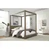 Melbourne Wood Canopy Bed in Dark Pine Wood