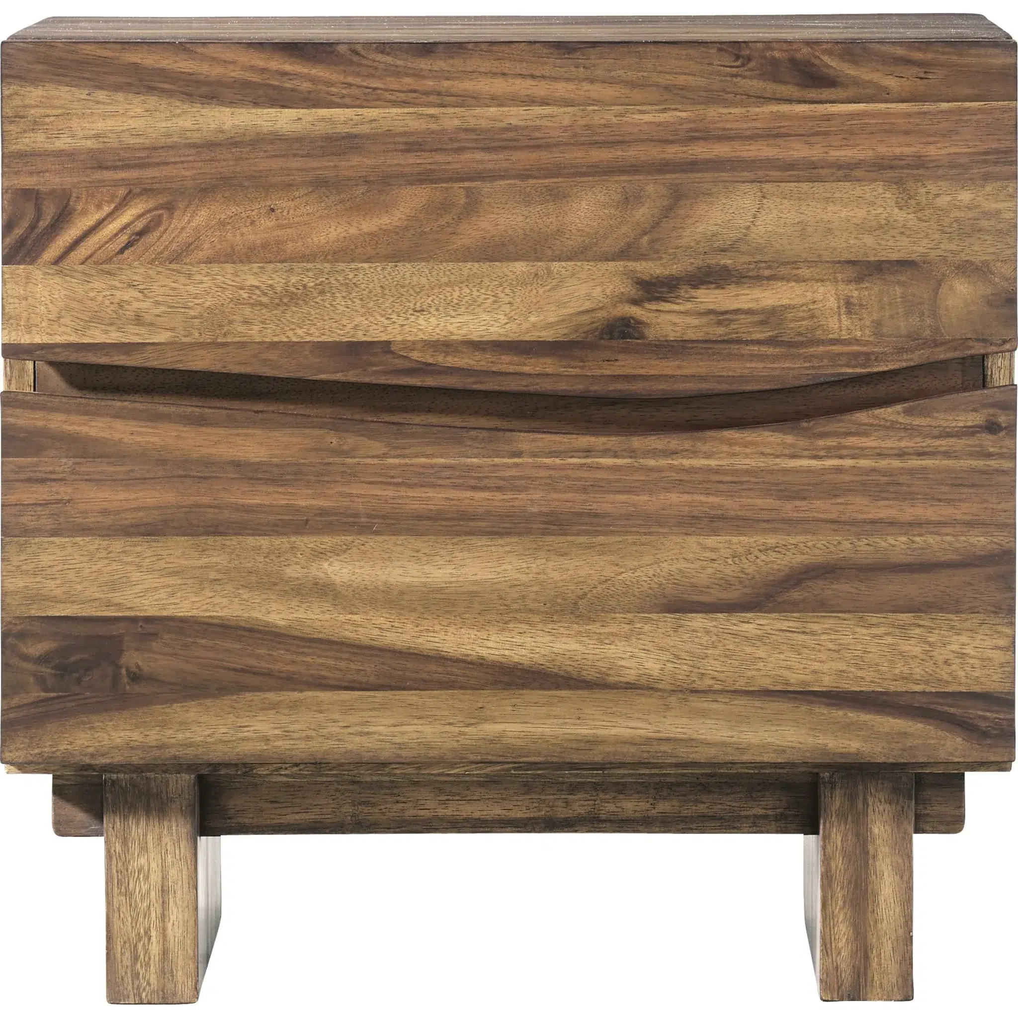 Ocean Natural Wood Nightstand Wave Pattern - Image 4