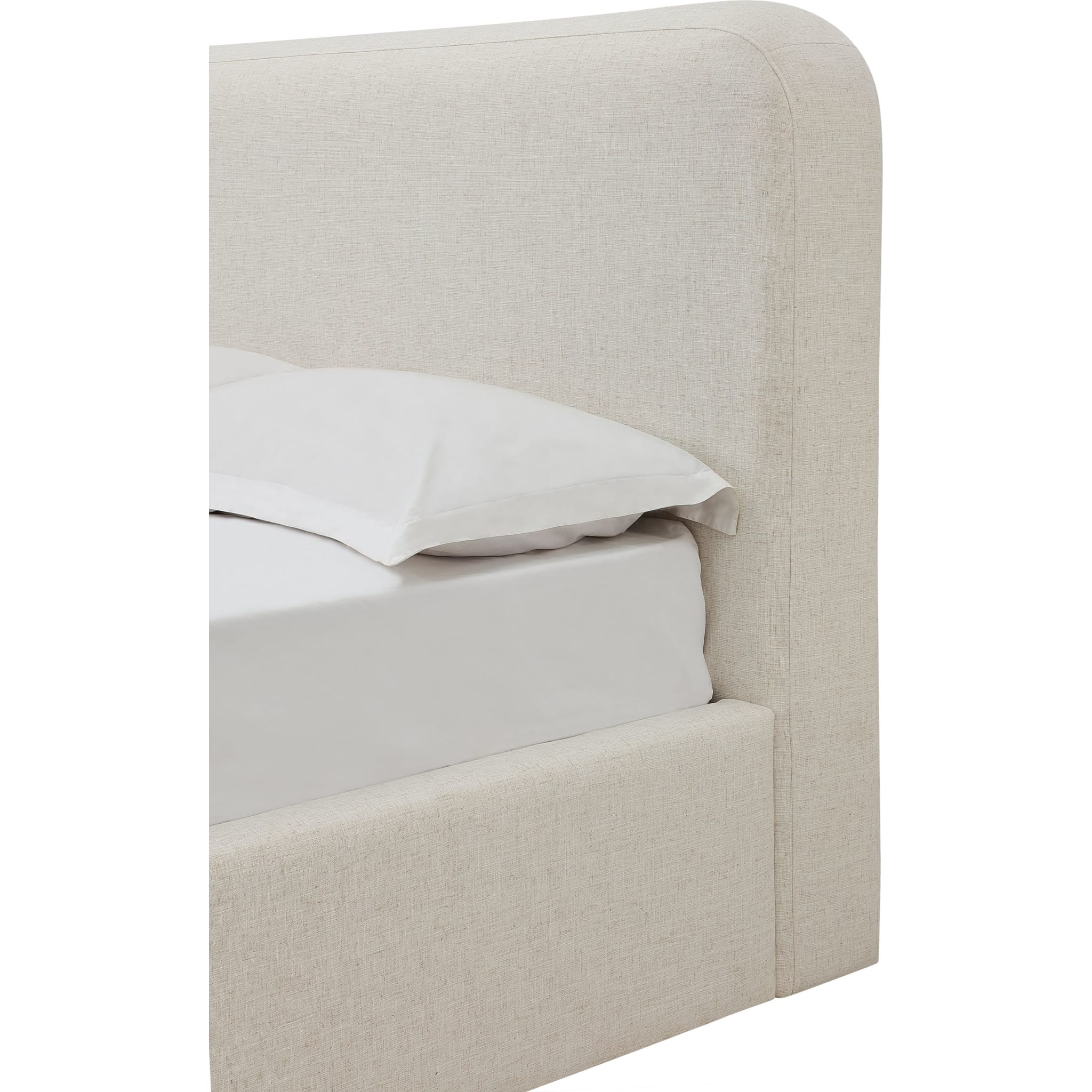 Virgil Off-White Linen Platform Bed - Image 3