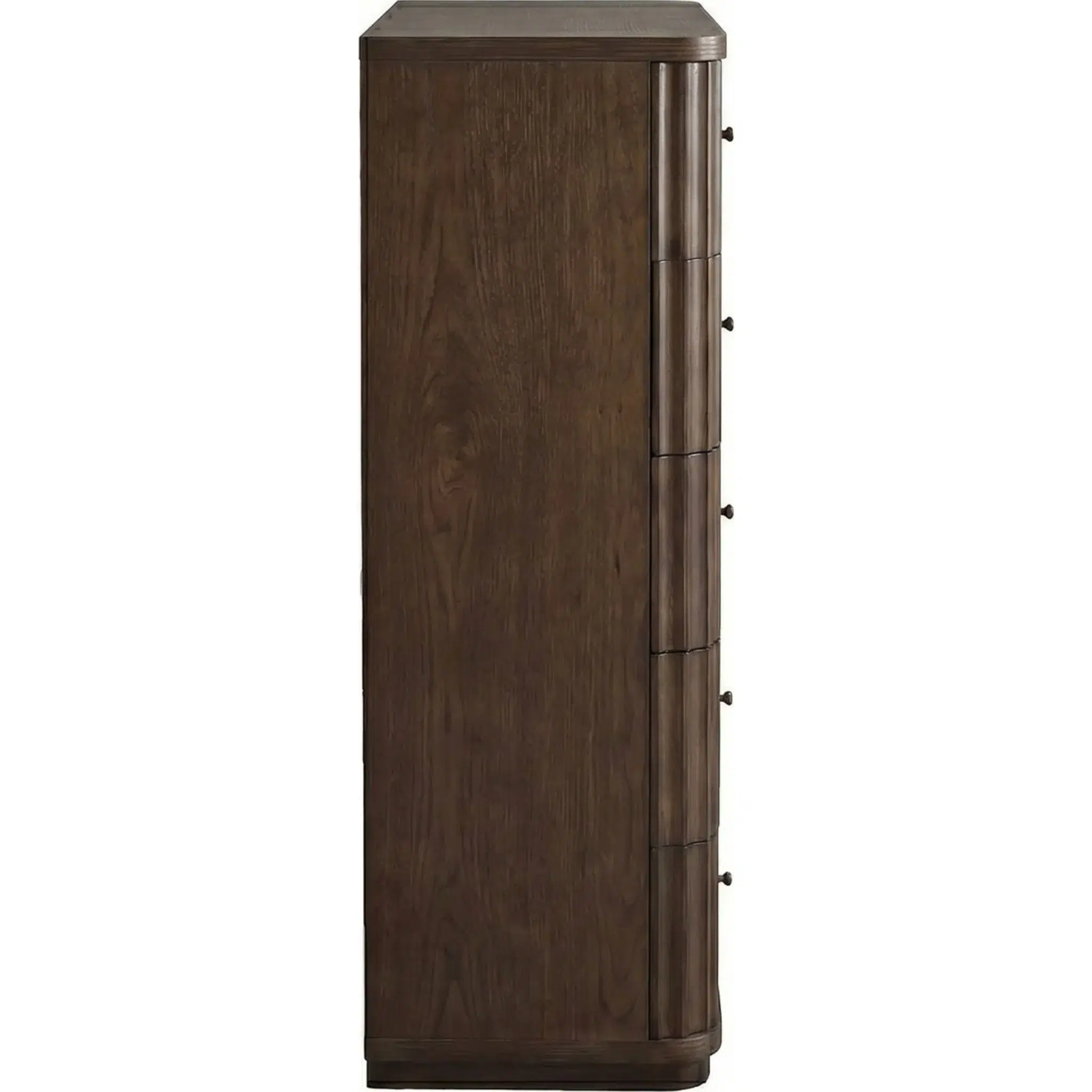 Penny Fluted Brown Dark Wood Chest - Image 3