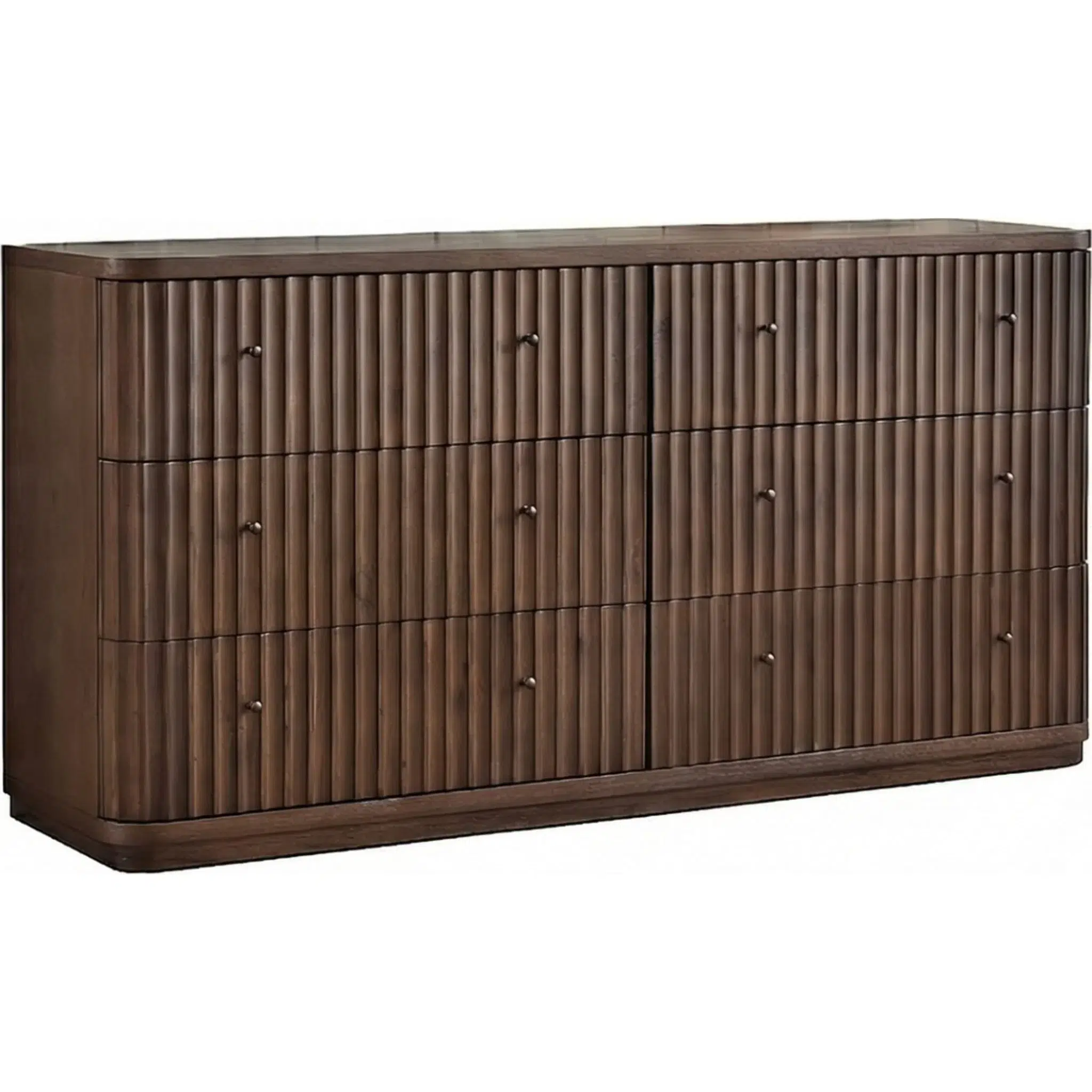 Penny Fluted Brown Dark Wood Dresser - Image 4
