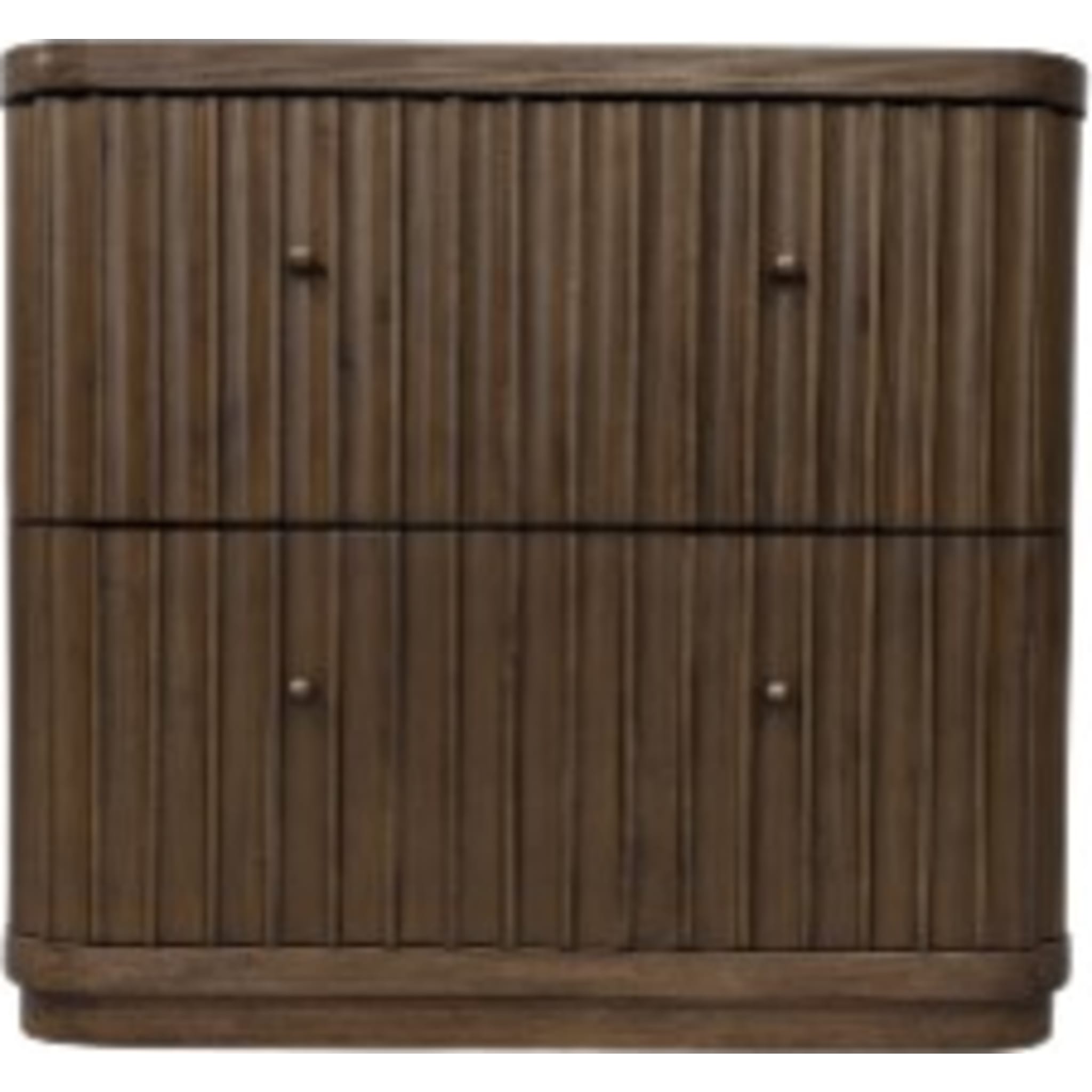 Penny Fluted Brown Dark Wood Nightstand