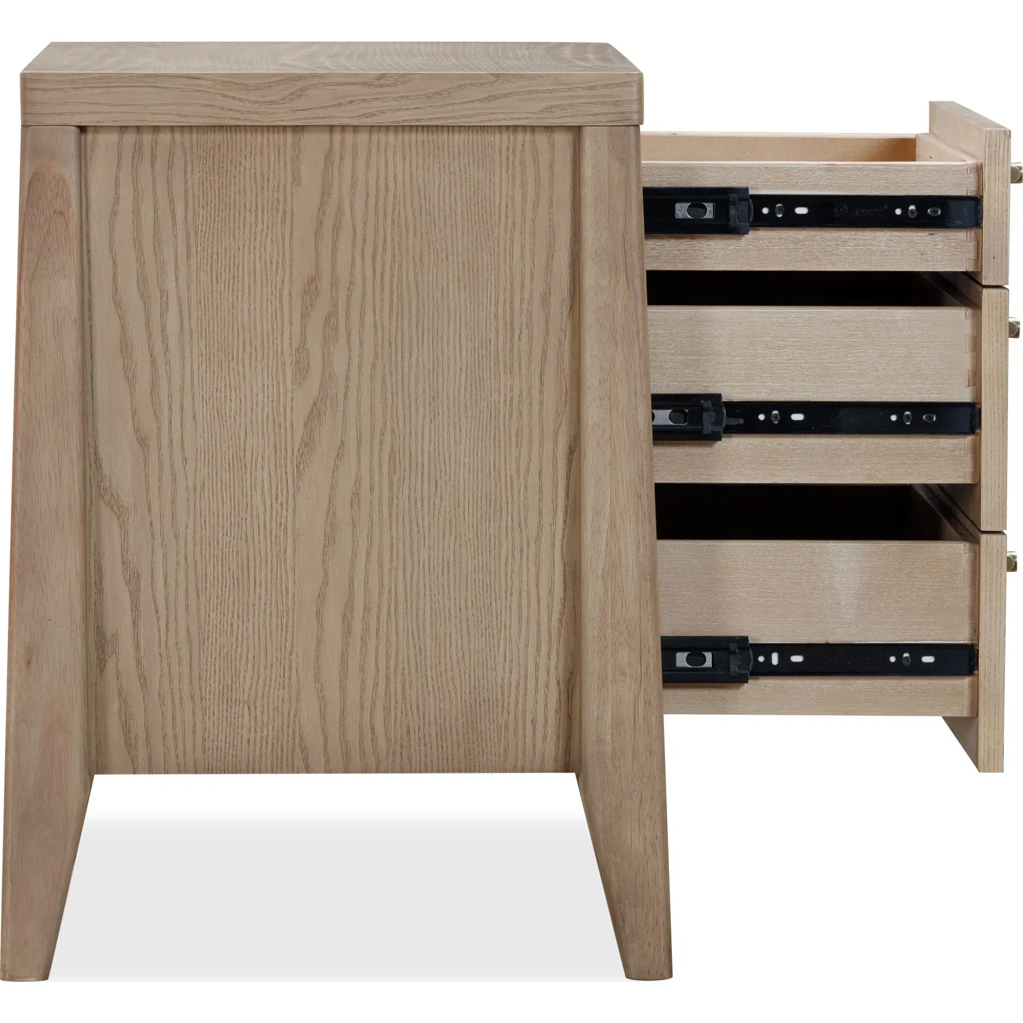 Sumire Three Drawer Natural Ash Wood Nightstand - Image 4