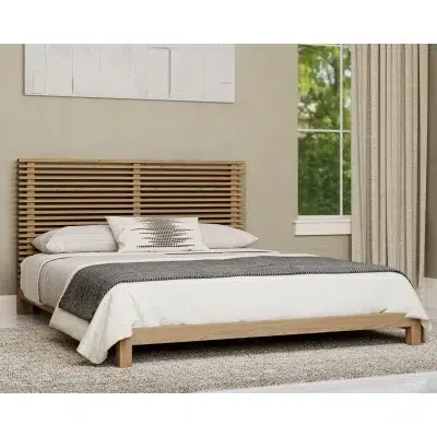 Tanner Scandinavian Light Wood Bed Platform Bed
