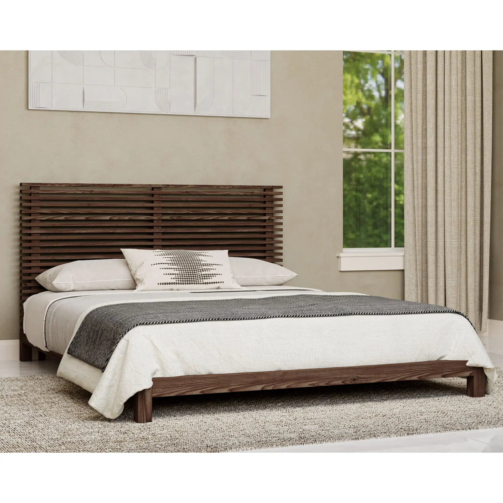 Tanner Scandinavian wood bed platform