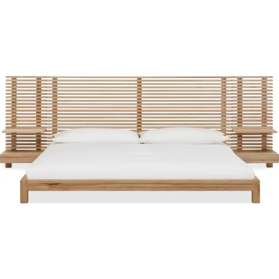 Alternative view of Tanner Scandinavian Light Wood Wall Bed with Integrated Nightstands