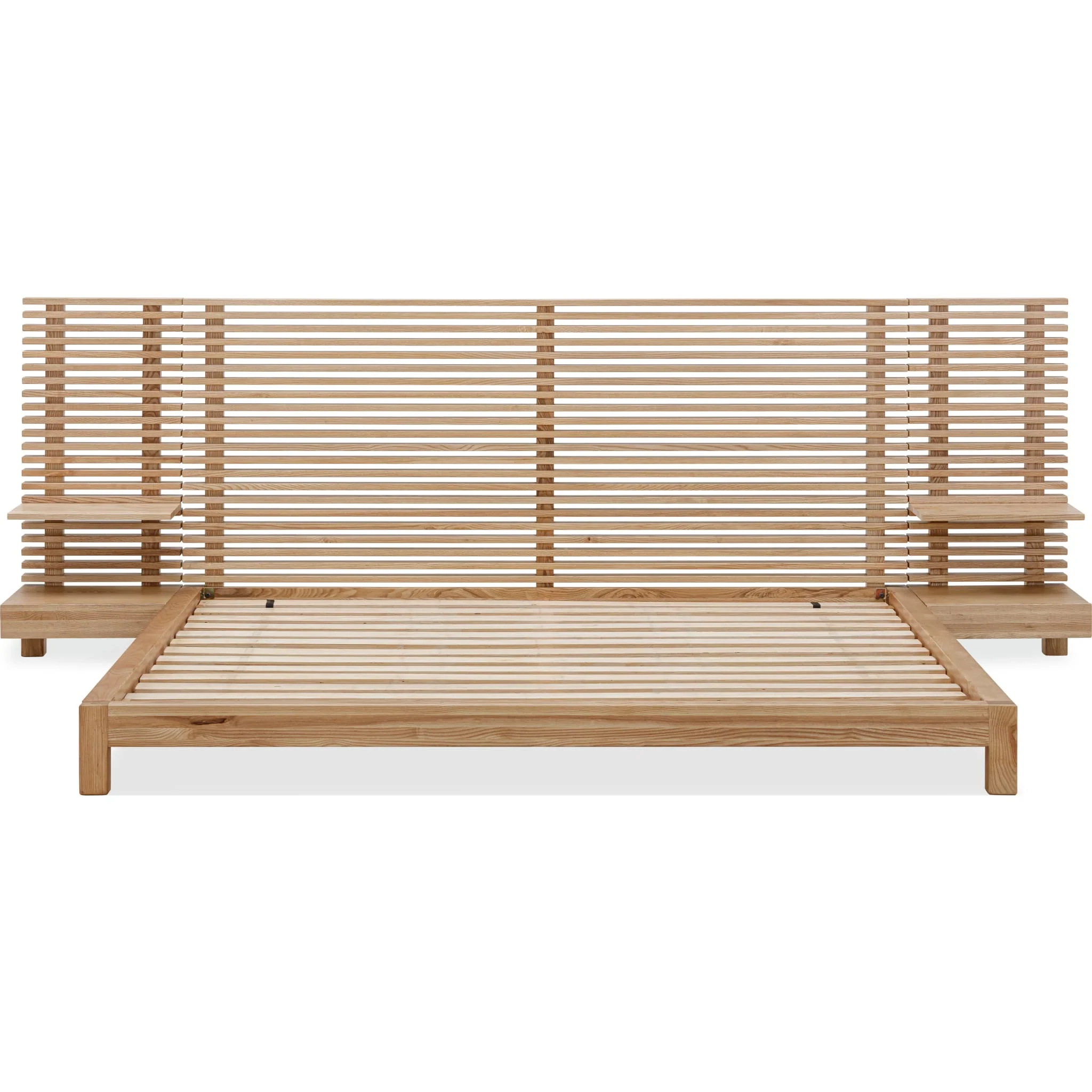 Tanner Scandinavian Light Wood Wall Bed with Integrated Nightstands - Image 5
