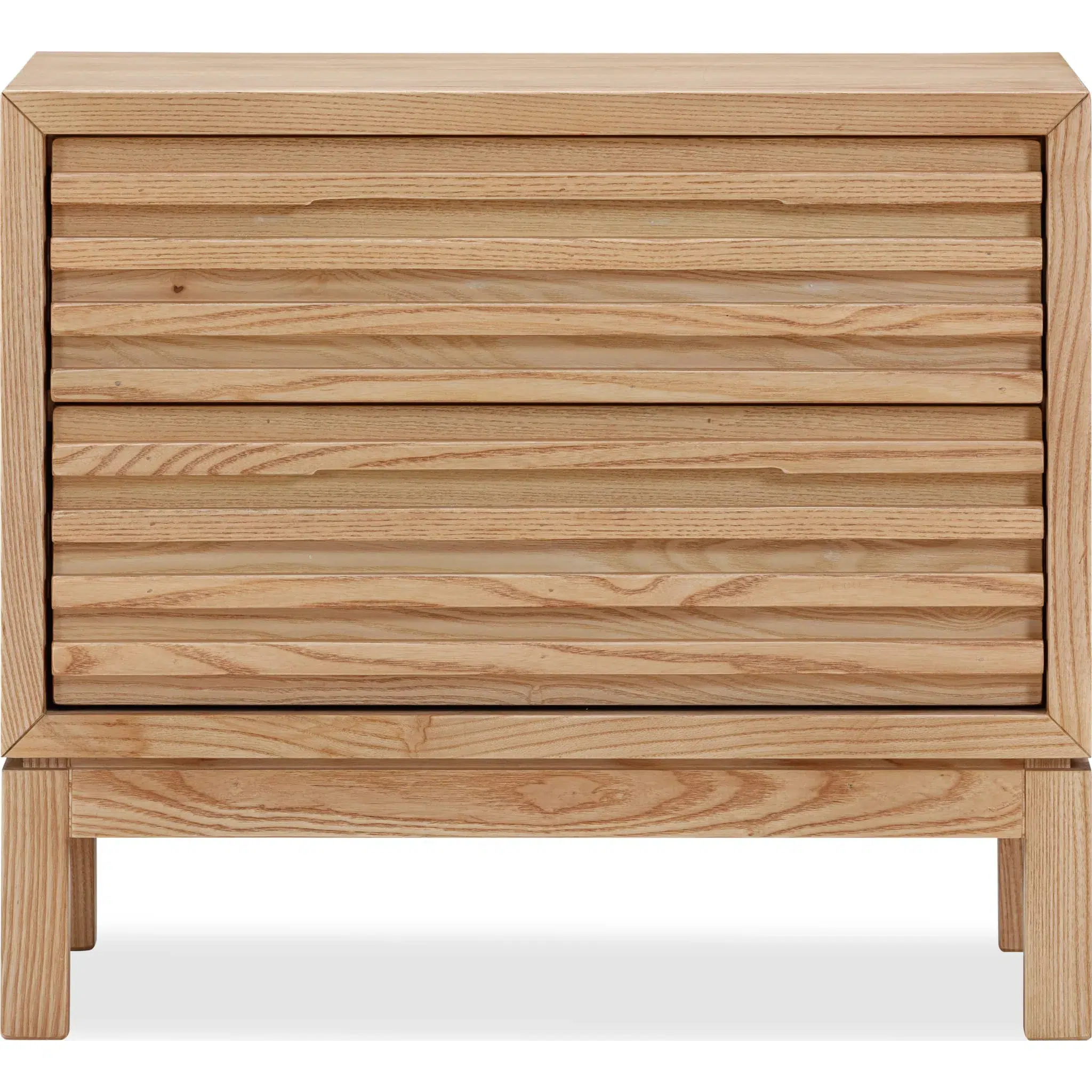Tanner Two Drawer Scandinavian Light Wood Nightstand - Image 3