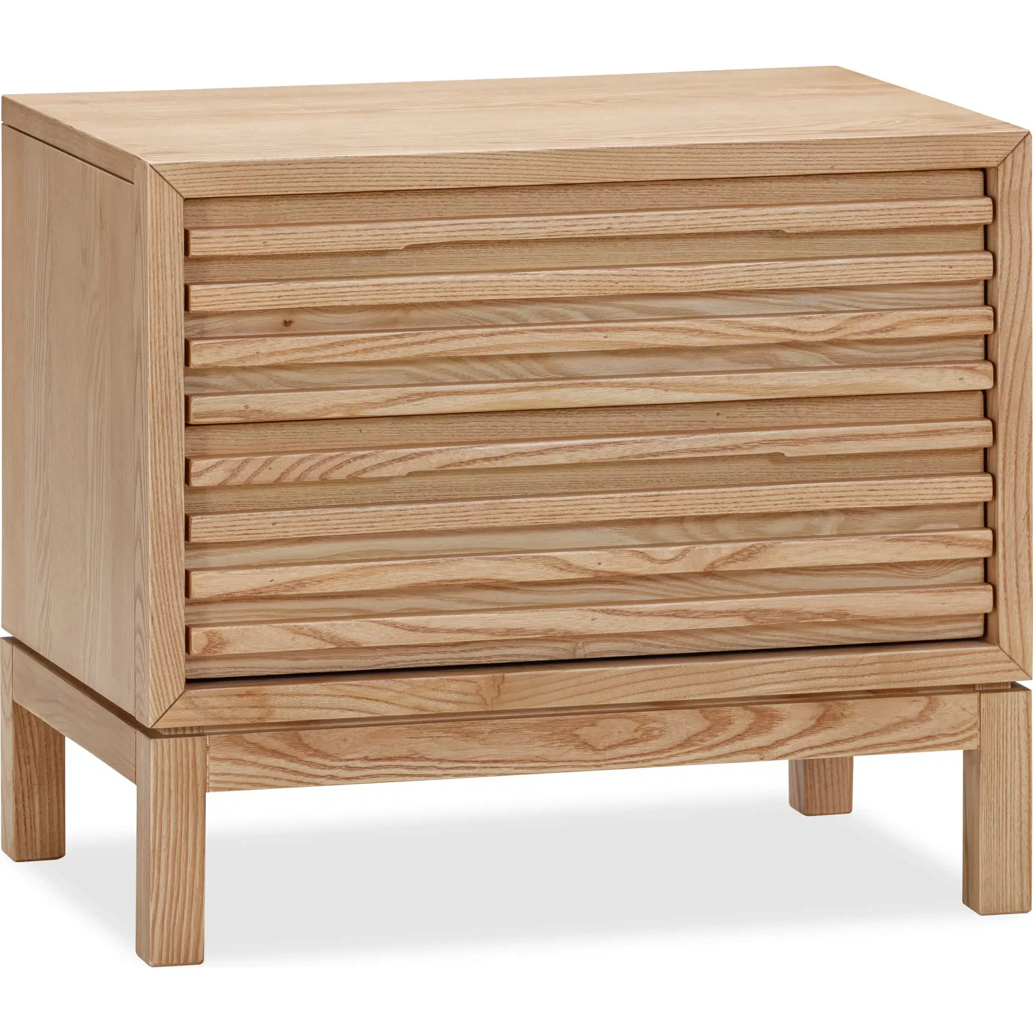 Tanner Two Drawer Scandinavian Light Wood Nightstand - Image 4