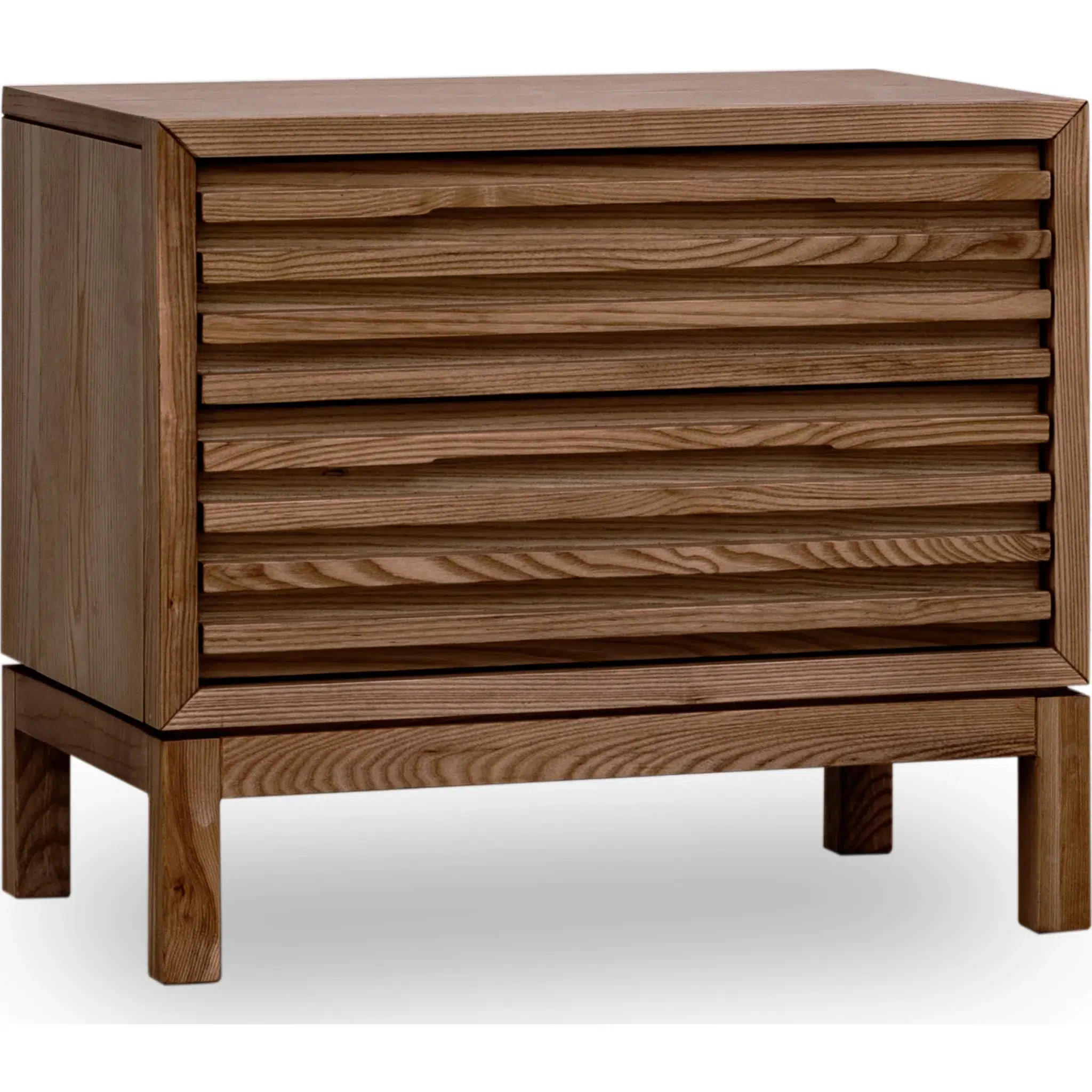 Tanner Two Drawer Scandinavian Wood Nightstand - Image 3