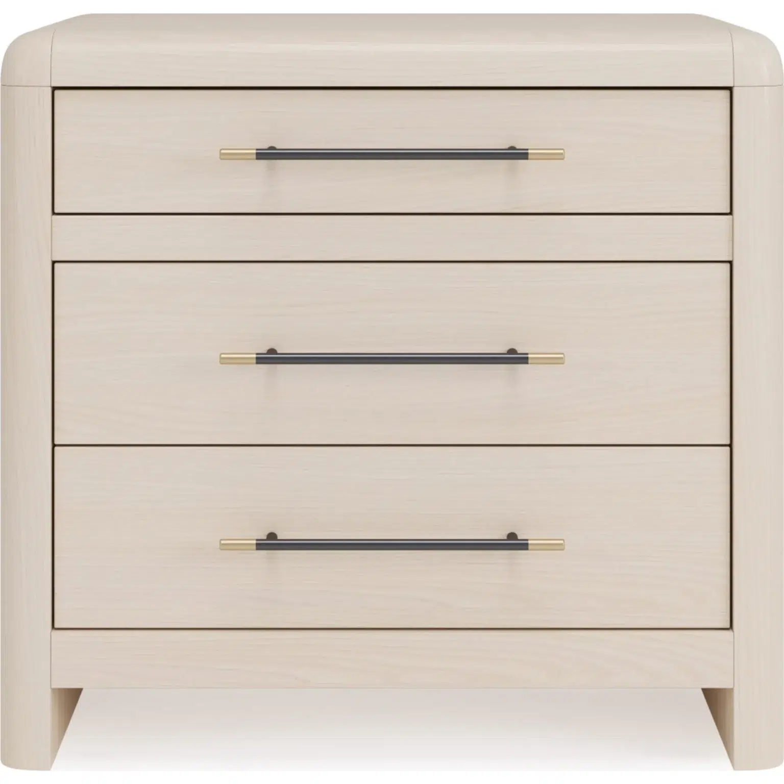 Wallen sand white nightstand with gold tip handles
