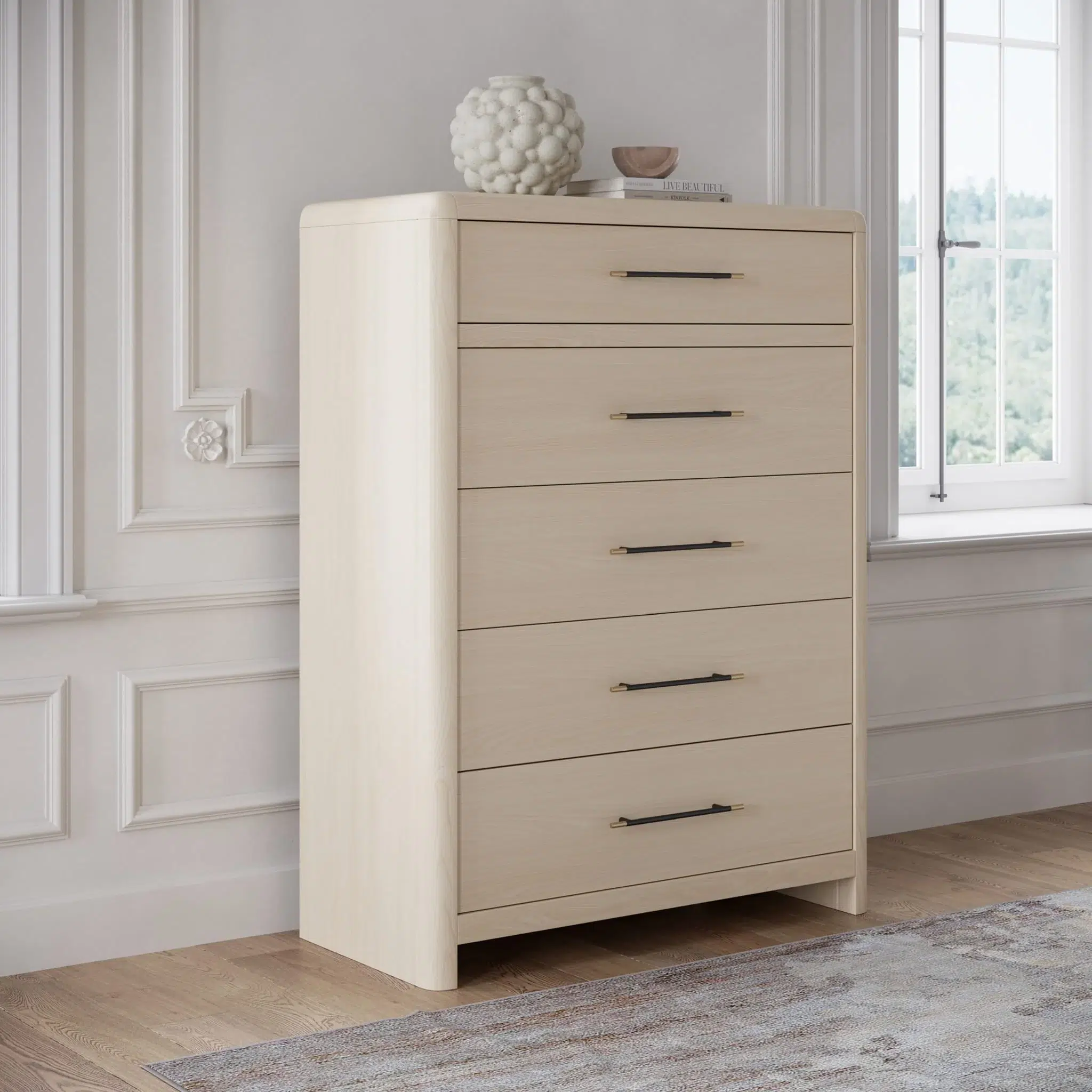 Wallen sand white chest with gold tip handles - Image 2