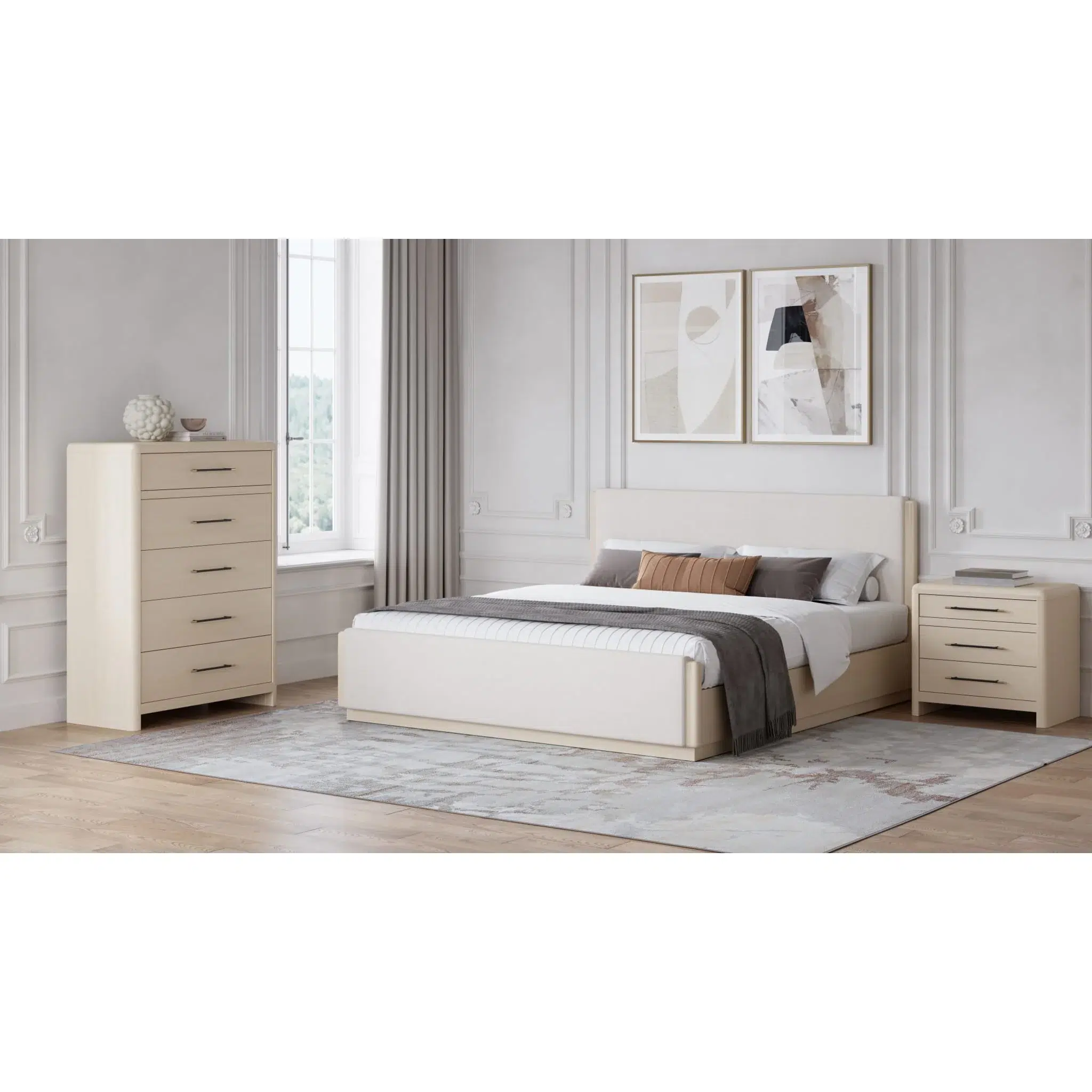 Wallen sand white chest with gold tip handles - Image 7