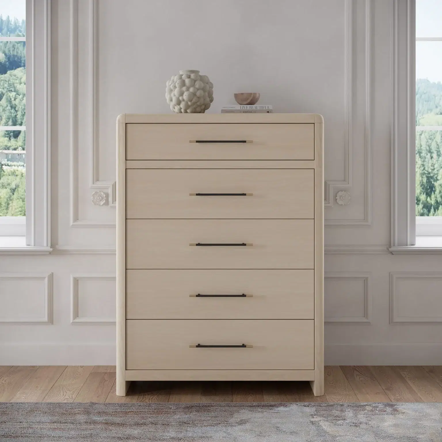 Wallen sand white chest with gold tip handles