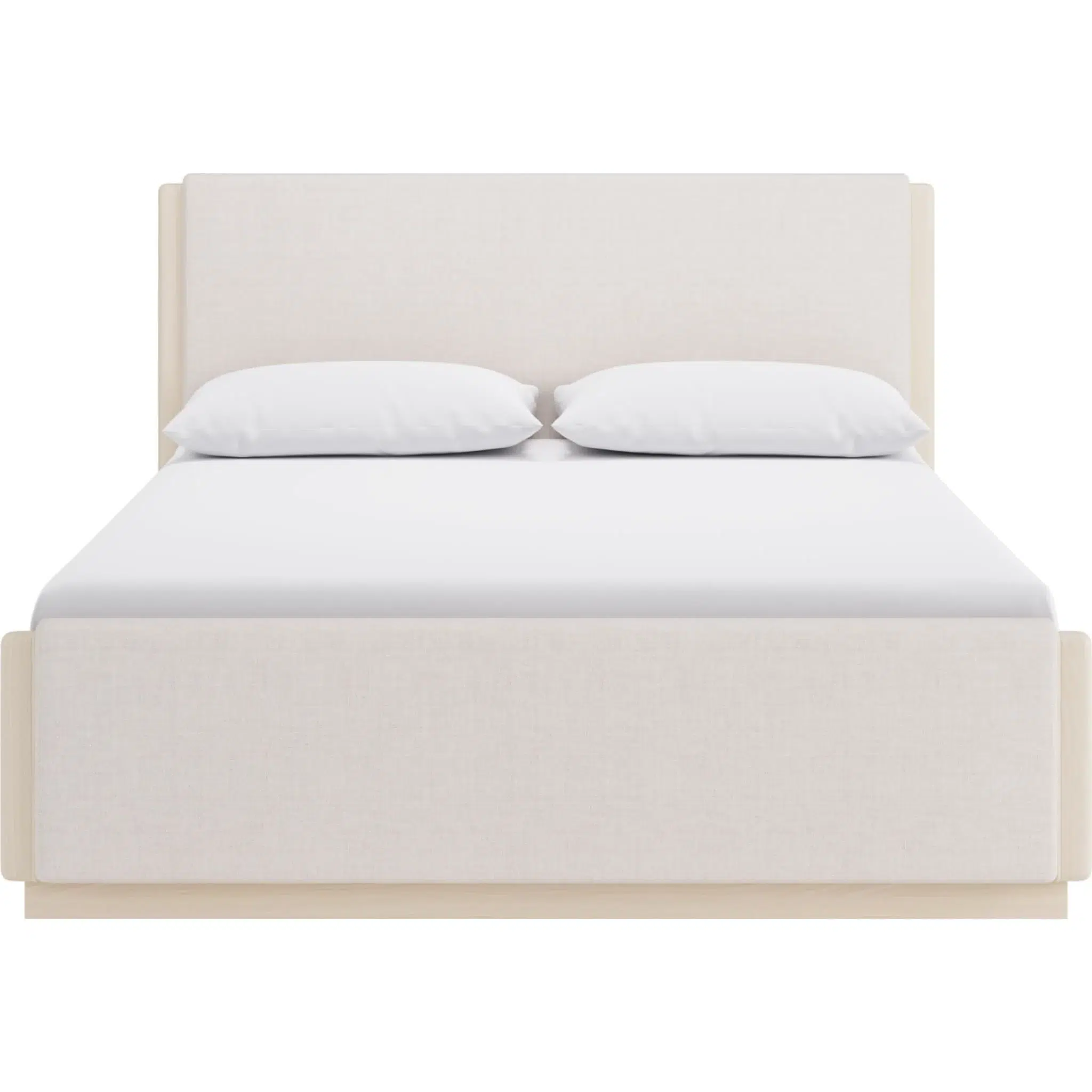 Wallen Sand White Wood & Fabric Bed - Image 3