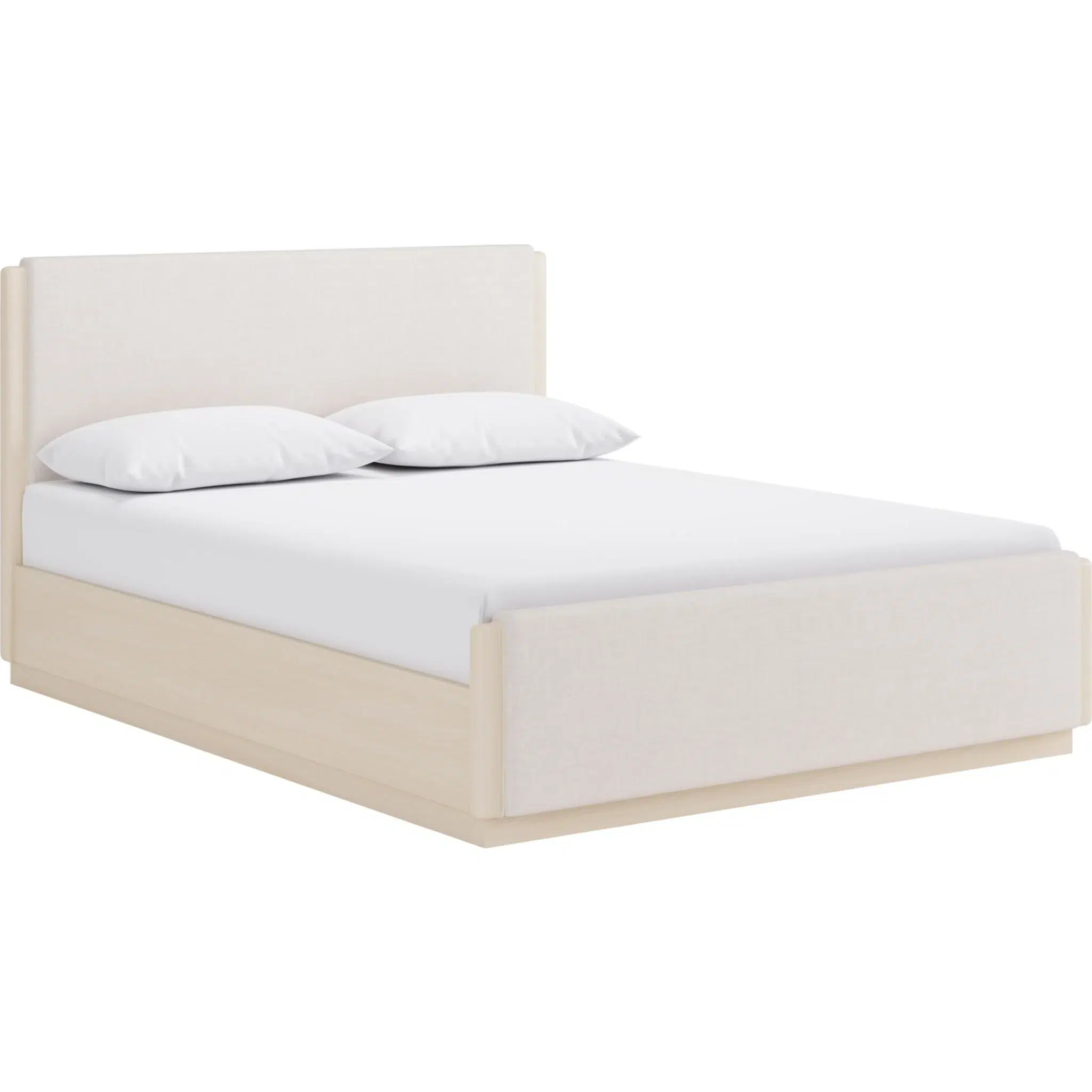 Wallen Sand White Wood & Fabric Bed - Image 4