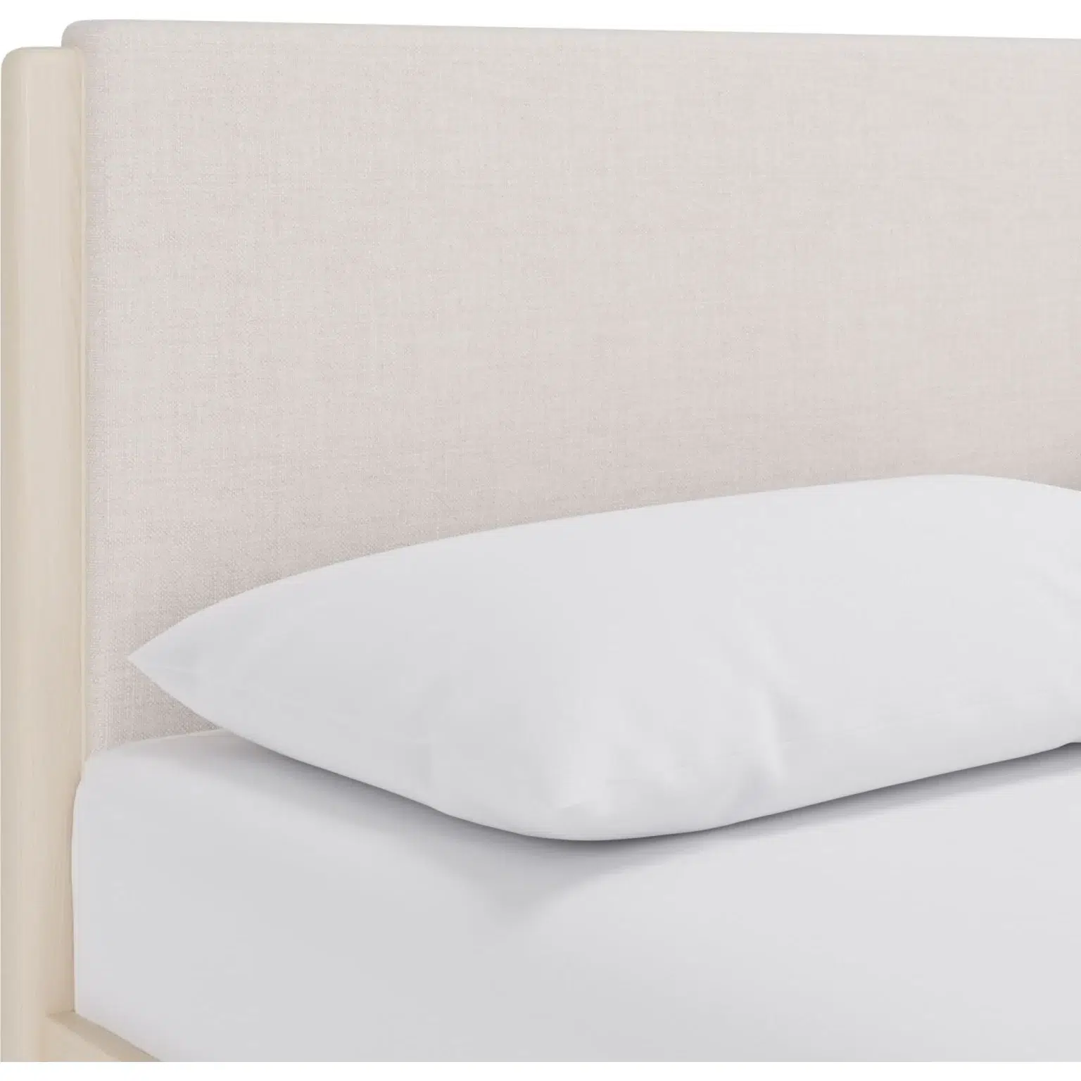 Wallen Sand White Wood & Fabric Bed