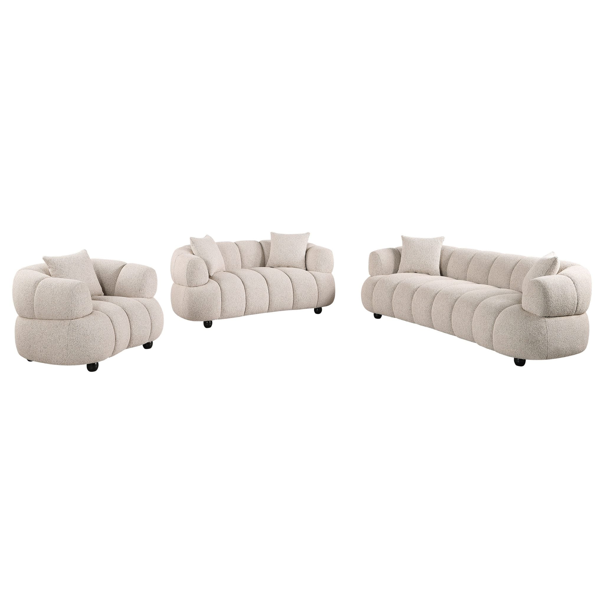 Whitney Contemporary Curved Channel Tufted Sofa