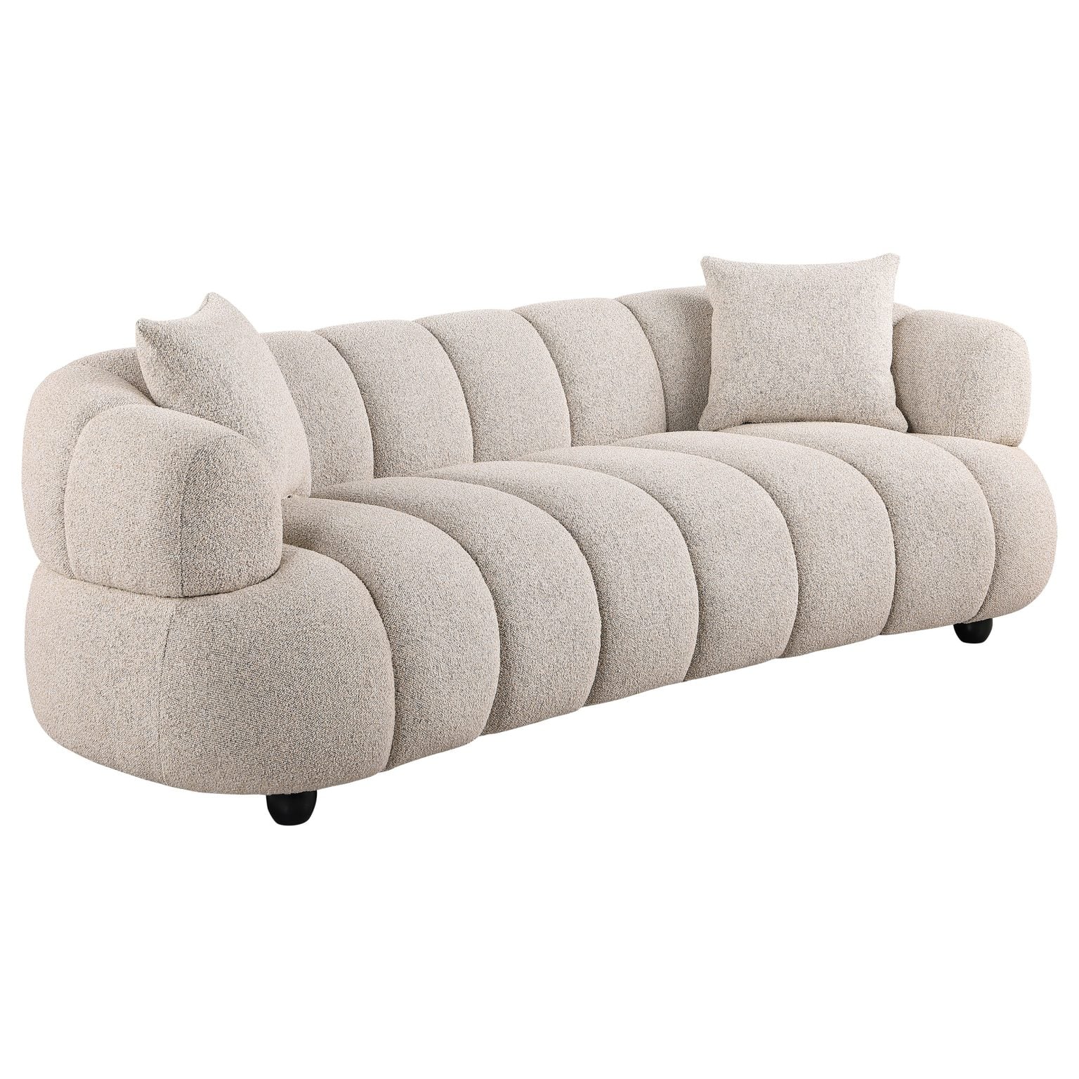 Whitney Contemporary Curved Channel Tufted Sofa