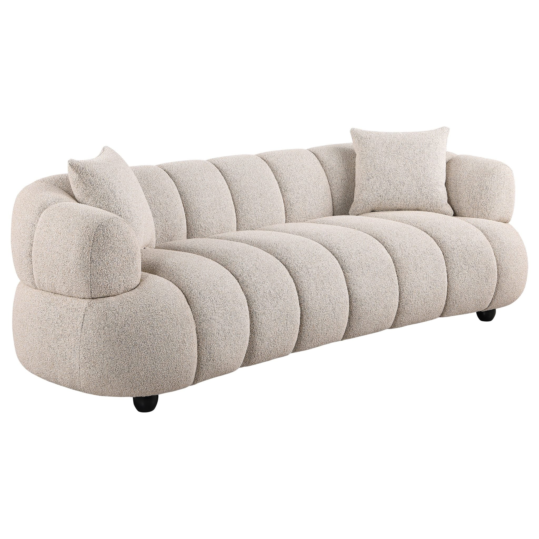 Whitney Contemporary Curved Channel Tufted Sofa - Image 2