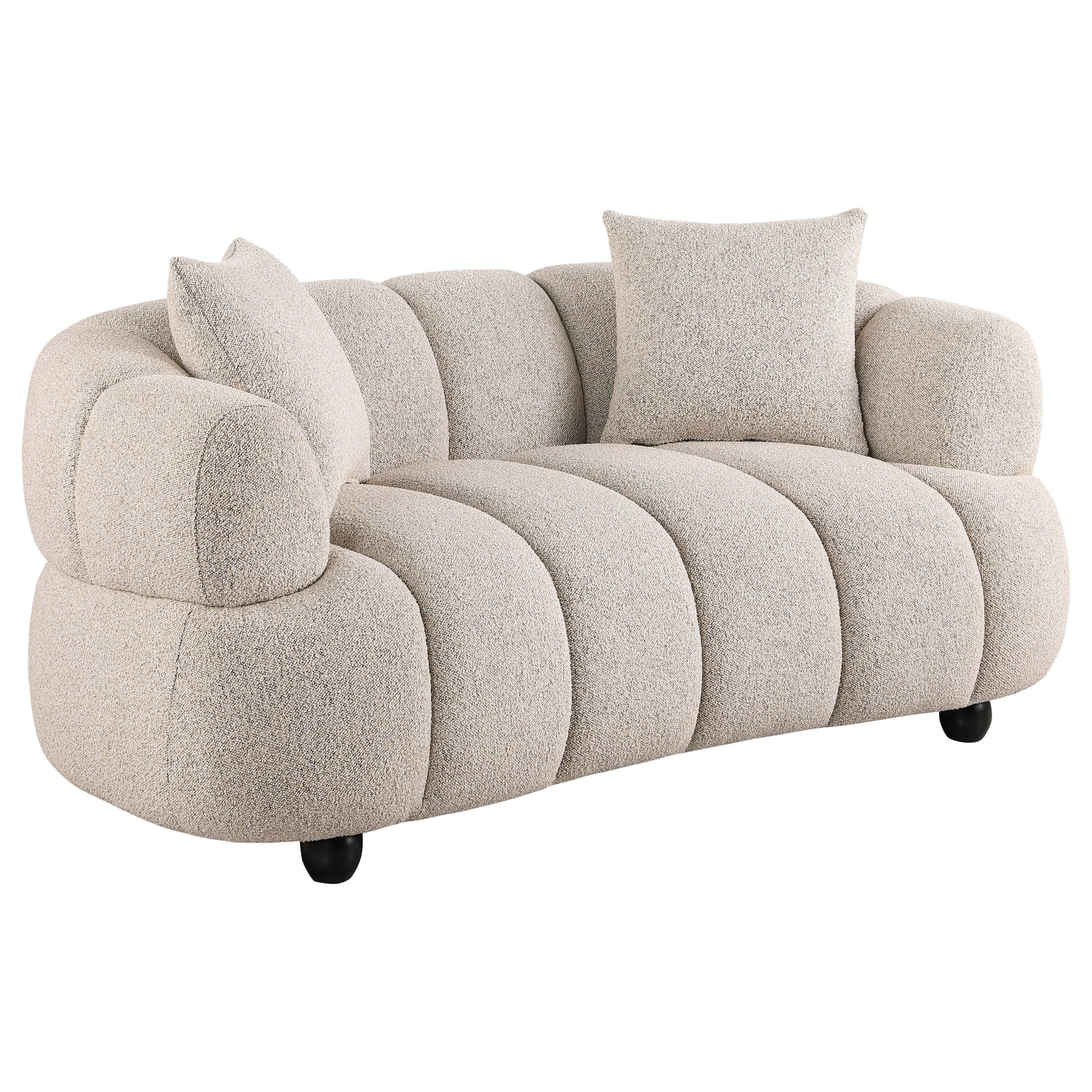 Whitney Contemporary Curved Channel Tufted Sofa - Image 4