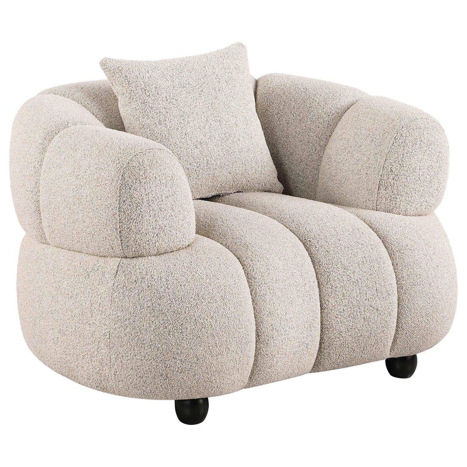 Whitney Contemporary Curved Channel Tufted Chair