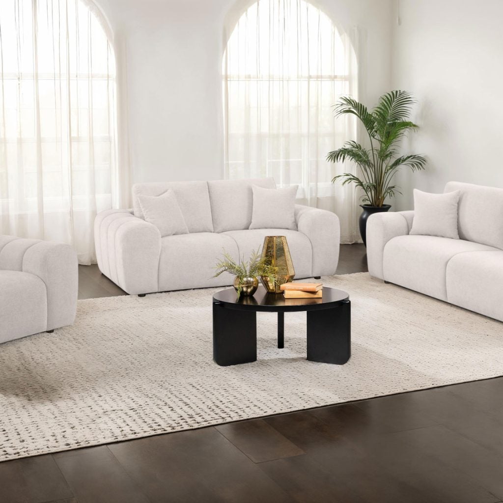 Burnett Chenille Sofa With Soft Wide Arm Frame
