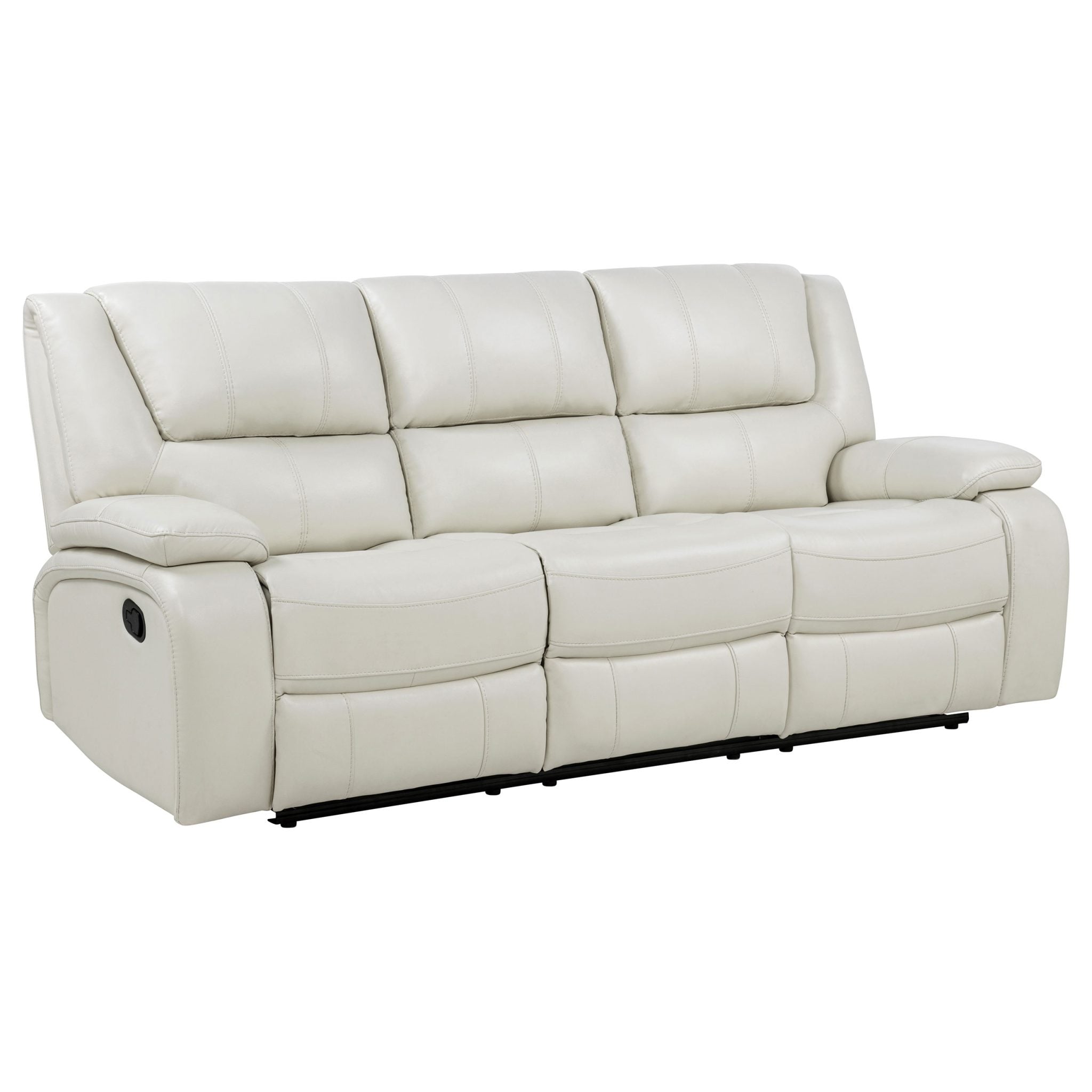 Camila White Motion Reclining Leather Sofa Set - Image 6