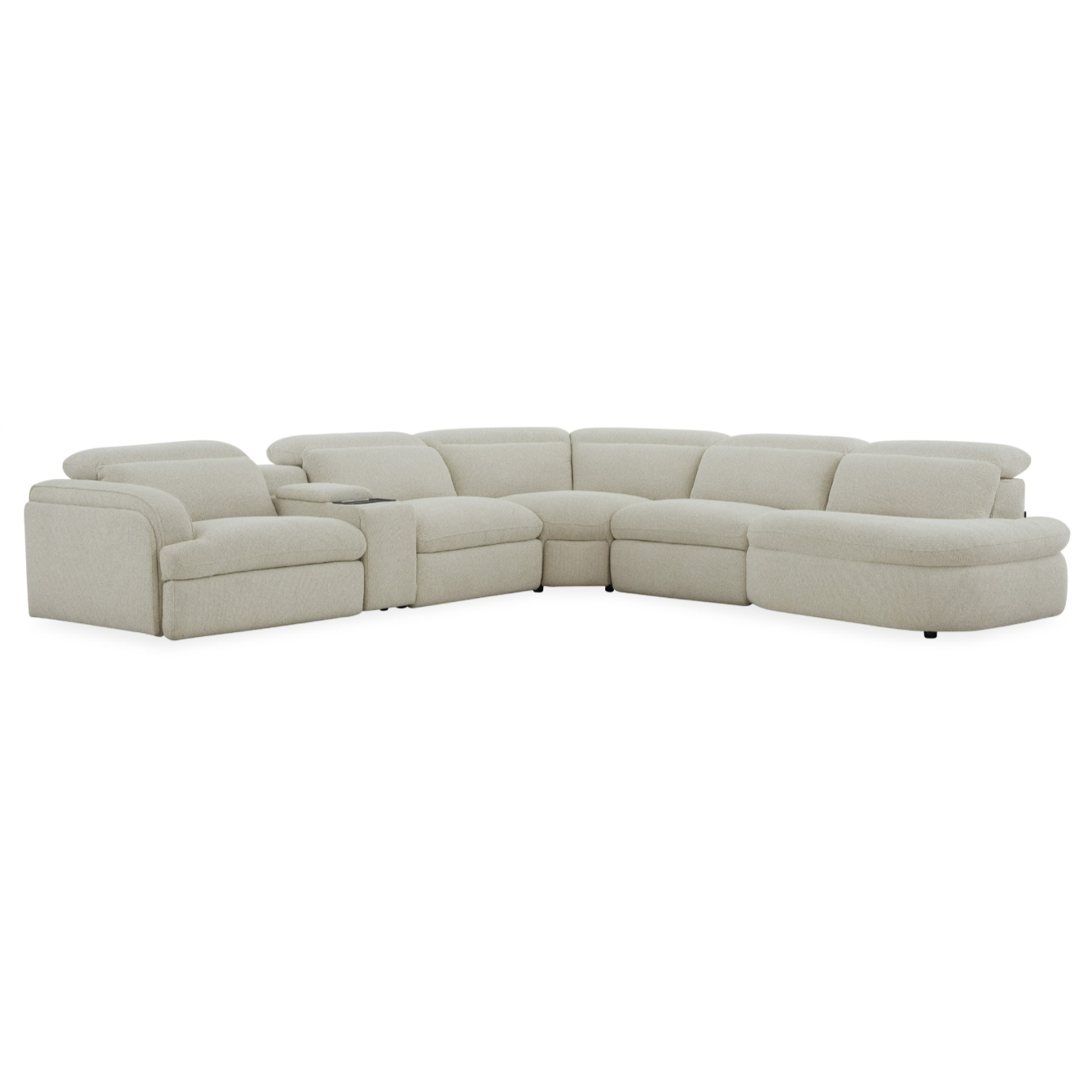 Ambler Modern Off White Fabric Power Reclining Sectional
