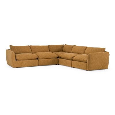 Kinsey Mustard Yellow Soft Fabric Modular Sofa