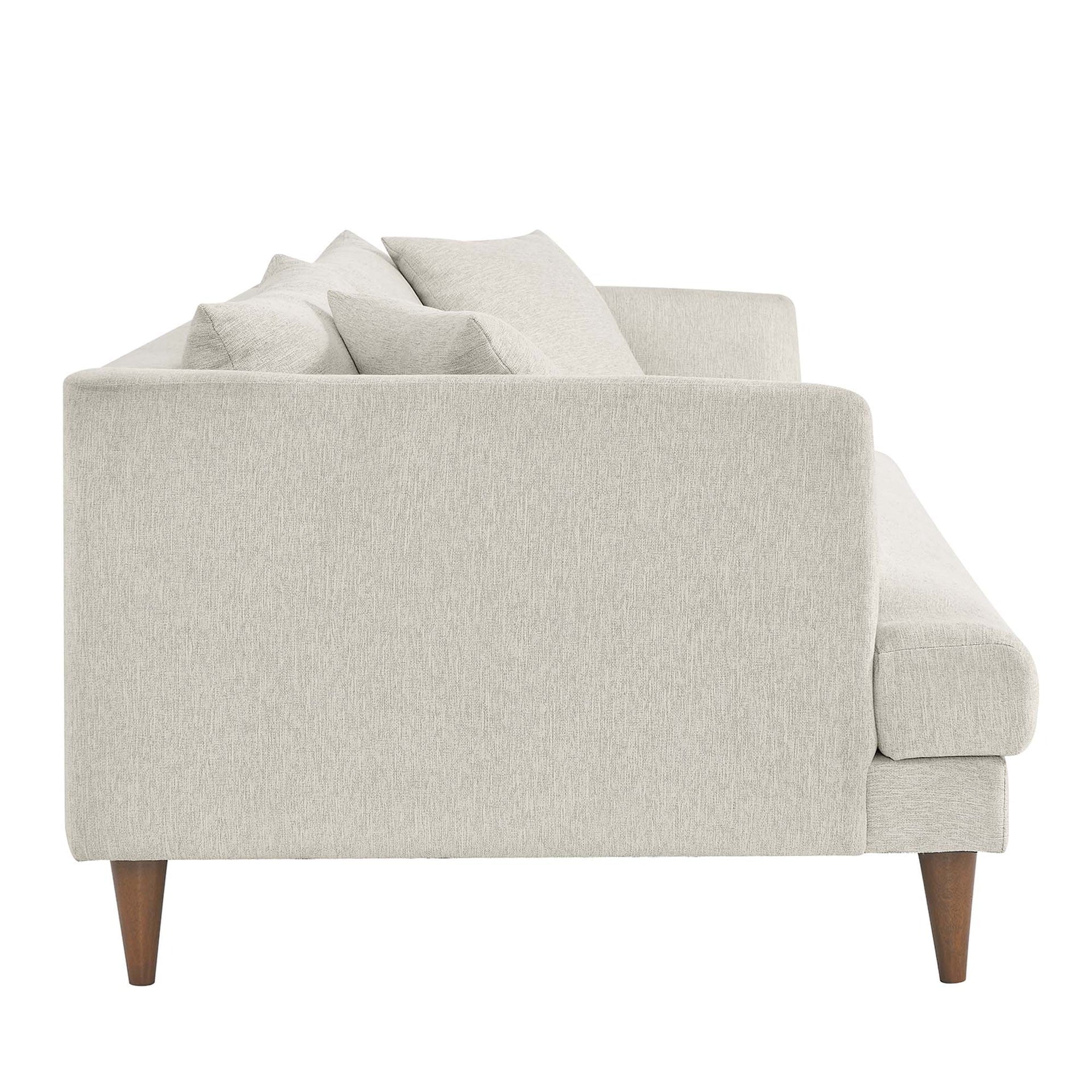 Zoya Ivory Off White Deep Seating Sofa & Ottoman - Image 6